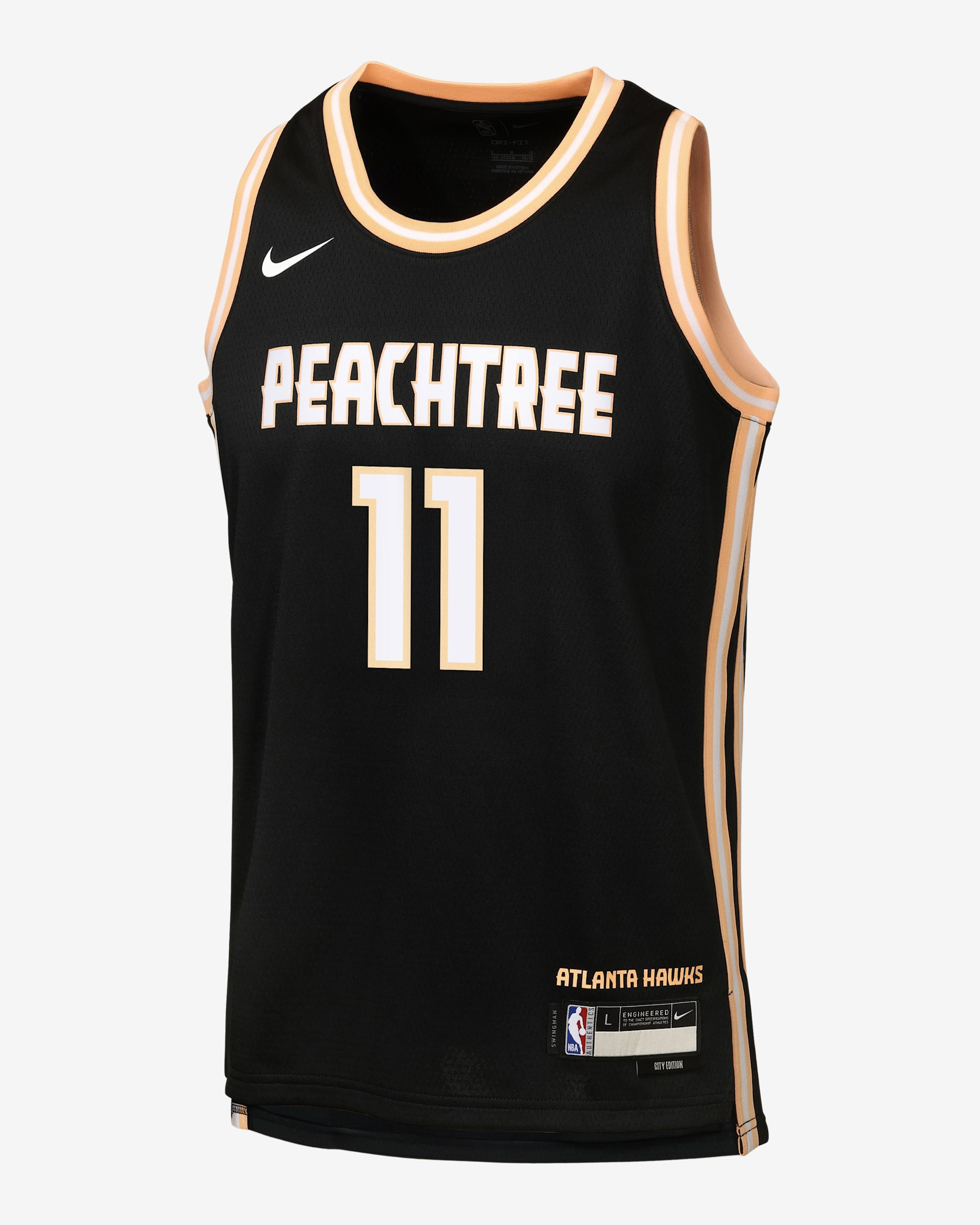 Jersey Nike de la NBA Swingman para niños talla grande de Trae Young de los Atlanta Hawks City Edition - Negro