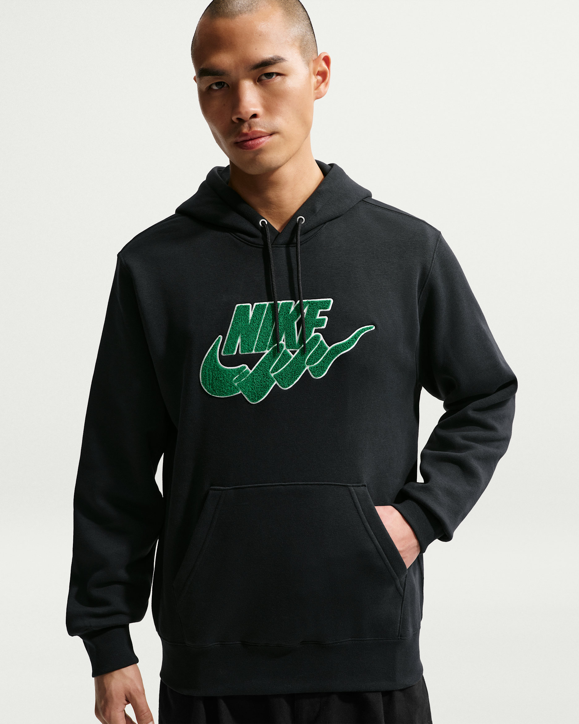 나이키 스포츠웨어 클럽 남성 플리스 후디 - 블랙