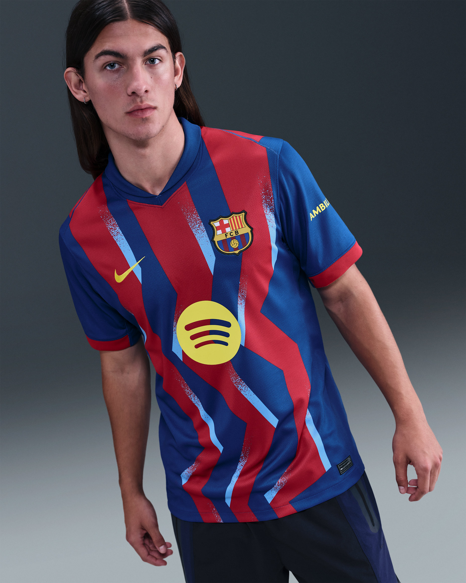 FC Barcelona 2025/26 Stadium Fourth Men's Nike Dri-FIT Soccer Replica Jersey - Gym Blue/Gym Blue/Salsa Red/Opti Yellow