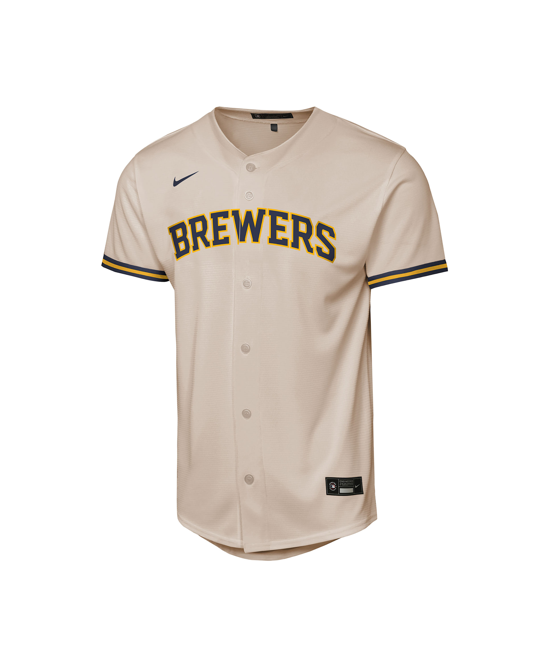 Yelich Christian Milwaukee Brewers Big Kids' Nike MLB Replica Jersey - Cream