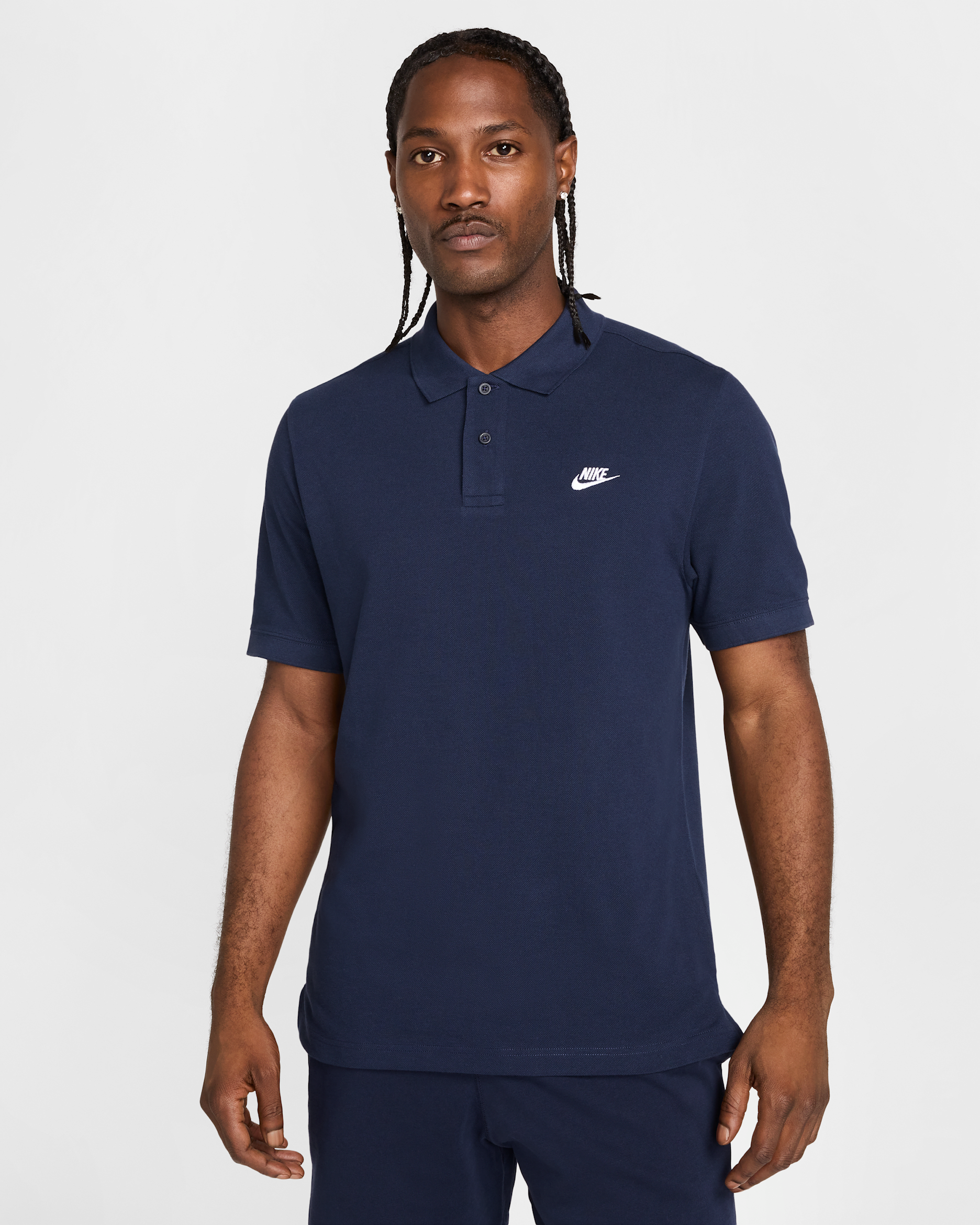 Nike Club Kurzarm-Poloshirt für Herren - Obsidian/Weiß