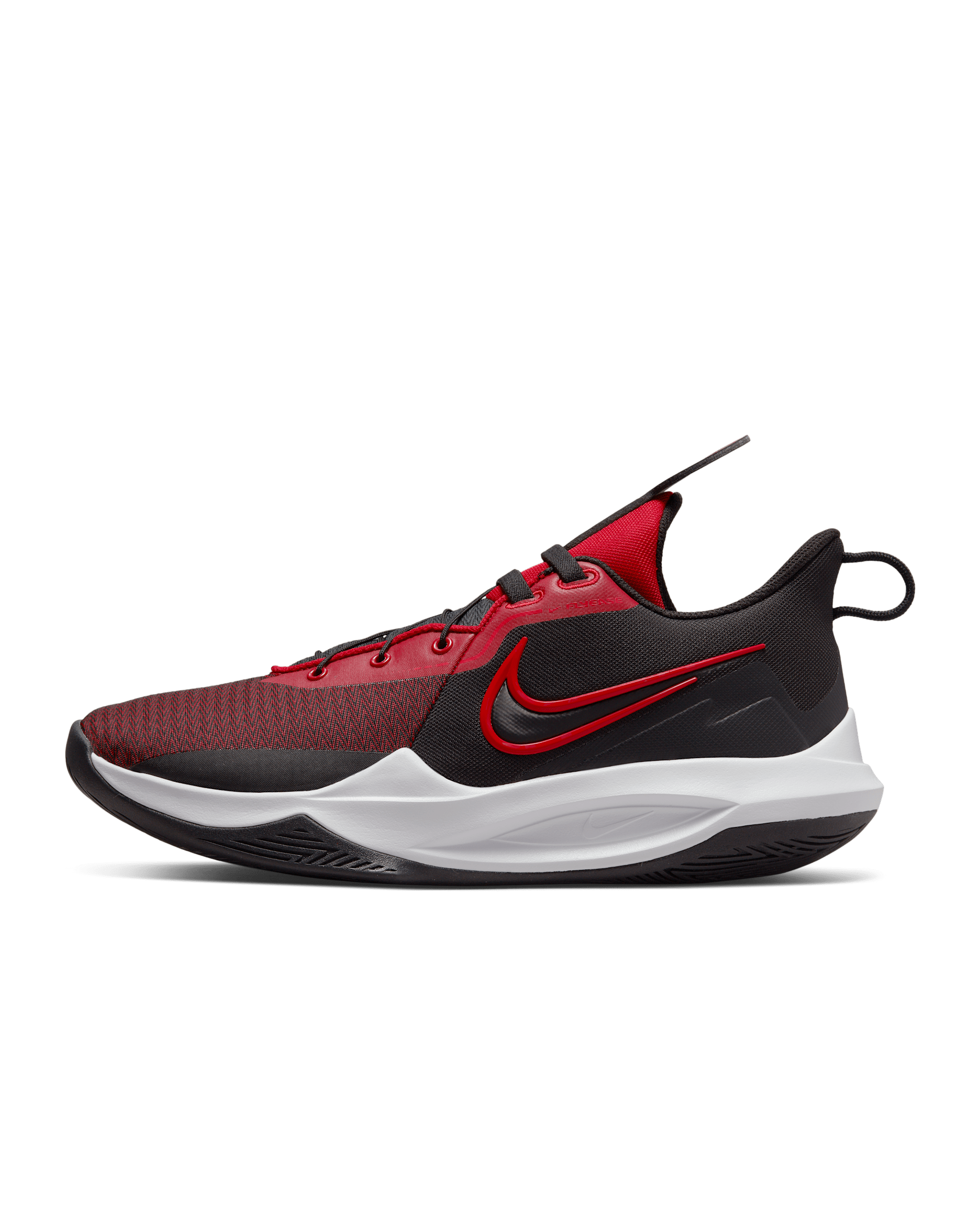 Nike Precision 6 FlyEase Basketball Shoes - Black/Gym Red/University Red