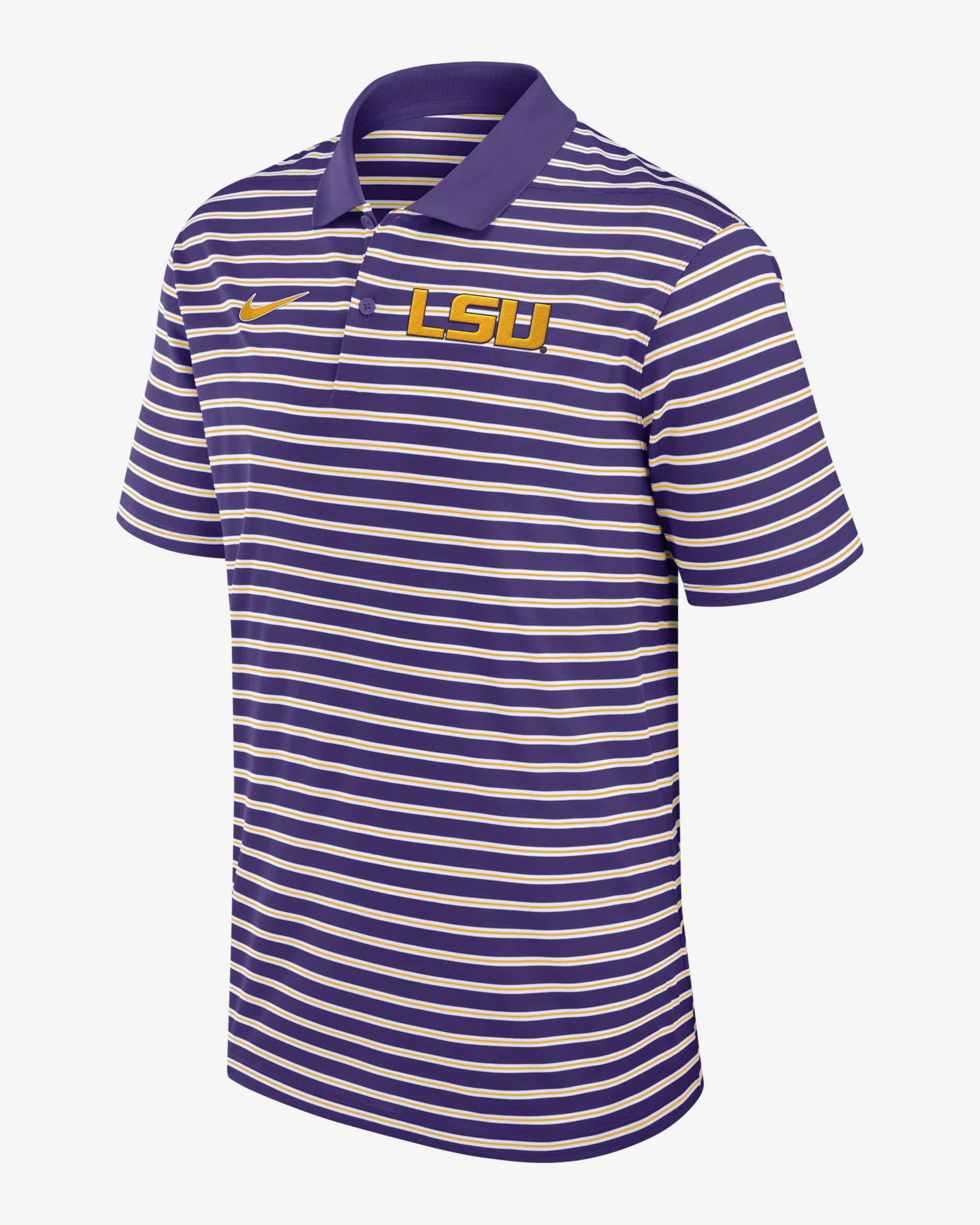 LSU Tigers Primetime Victory Striped Men's Nike Dri-FIT College Polo - Purple
