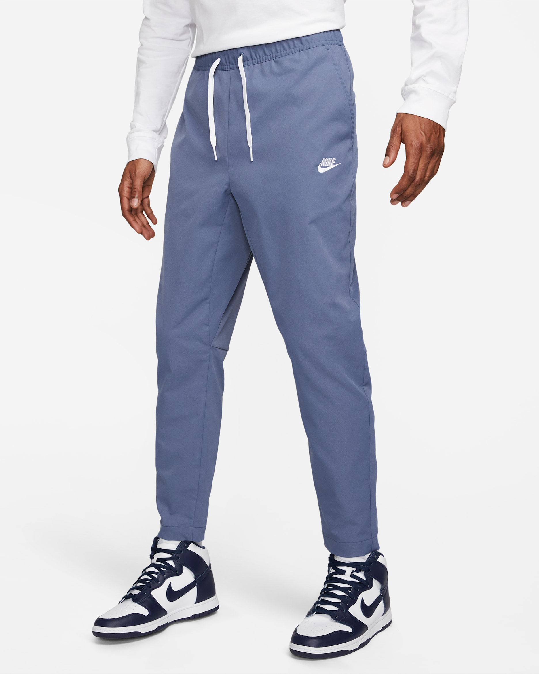 Nike Club Pantalons de teixit Woven amb camals entallats - Home - Diffused Blue/Blanc