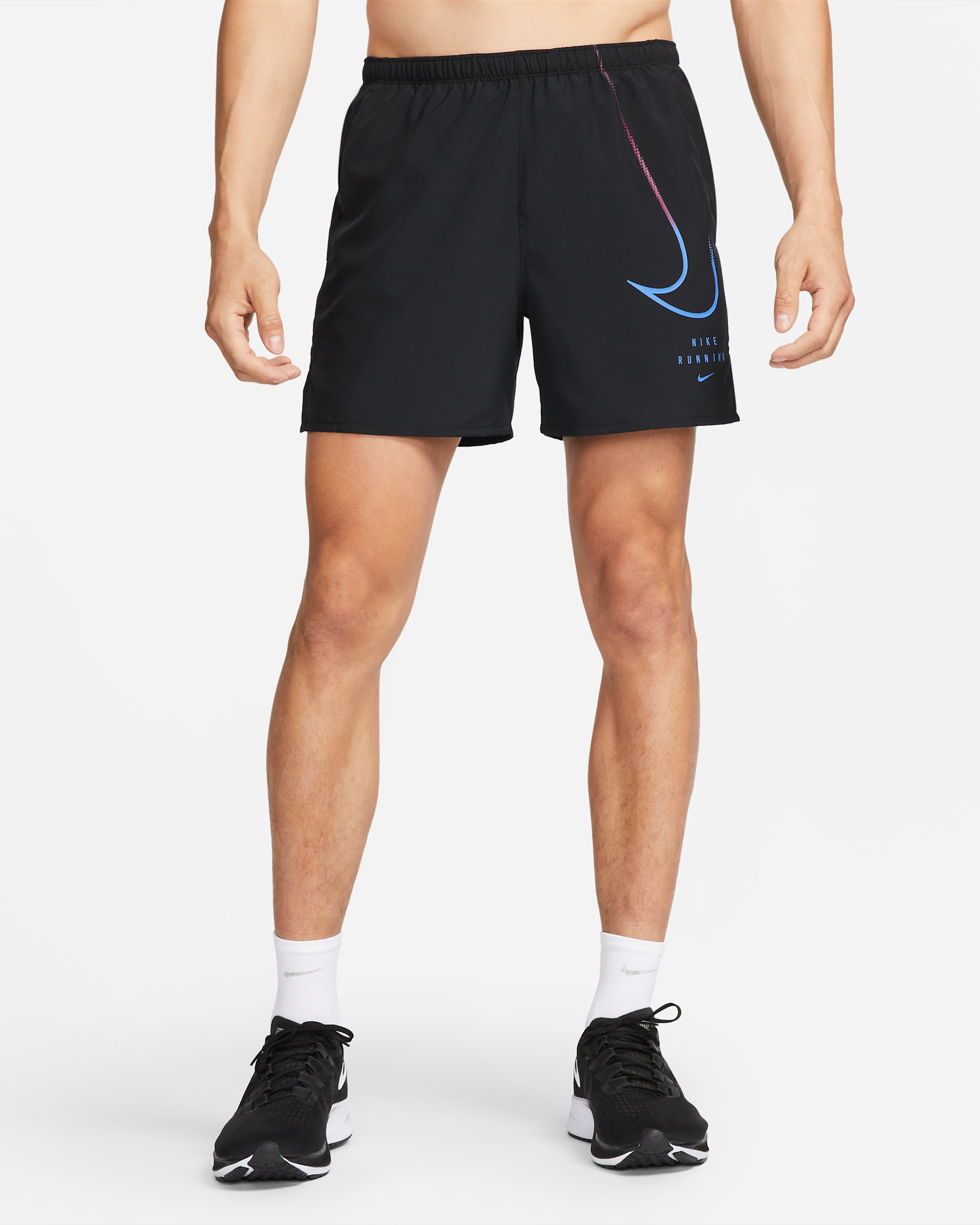 Nike Dri-FIT Run Division Challenger Men's 13cm (approx.) Brief-Lined Running Shorts - Black/Medium Blue