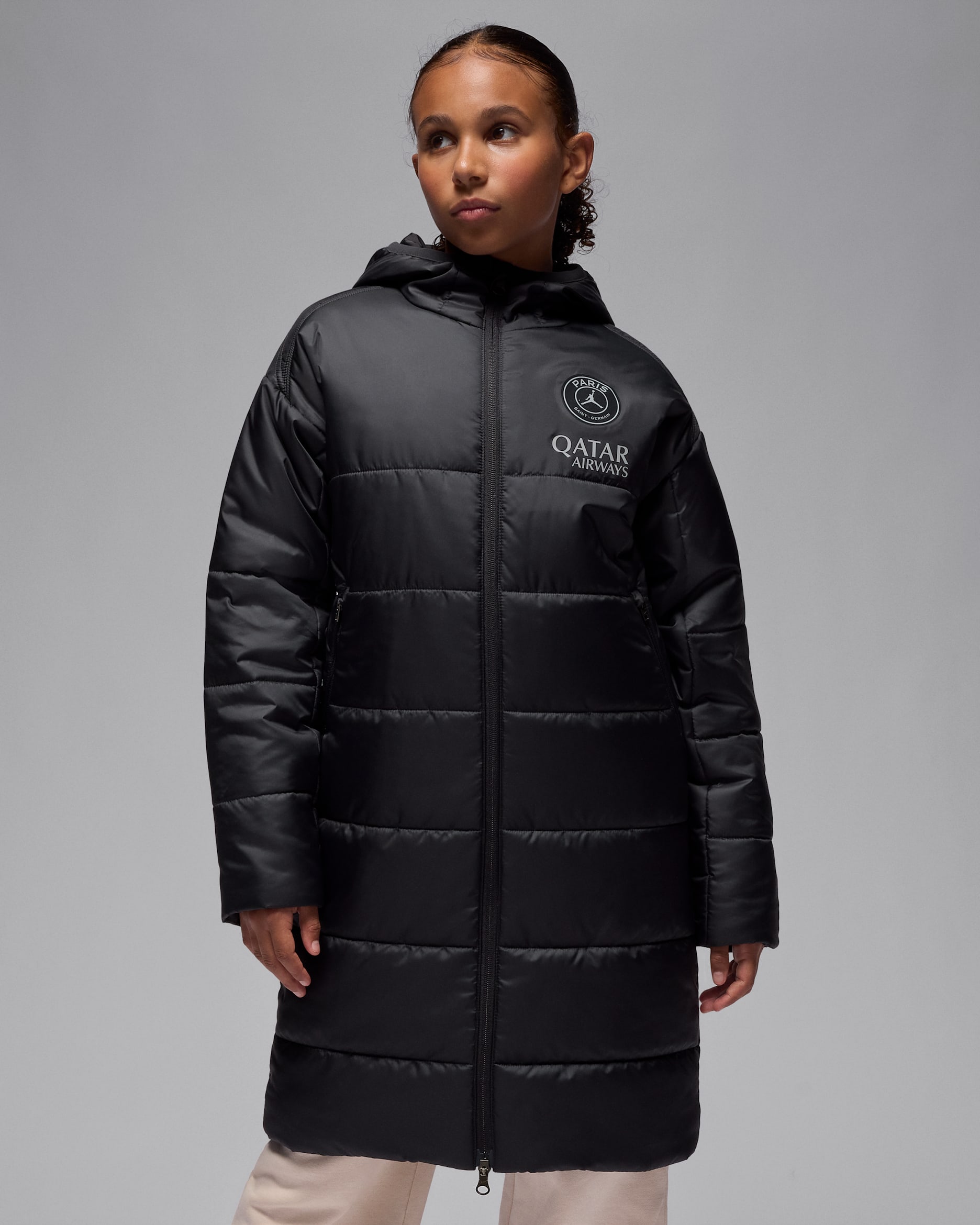 Paris Saint-Germain Academy Pro Fourth Men's Jordan Therma-FIT Football Synthetic-Fill Jacket - Off-Noir/Off-Noir/Off-Noir/Particle Grey