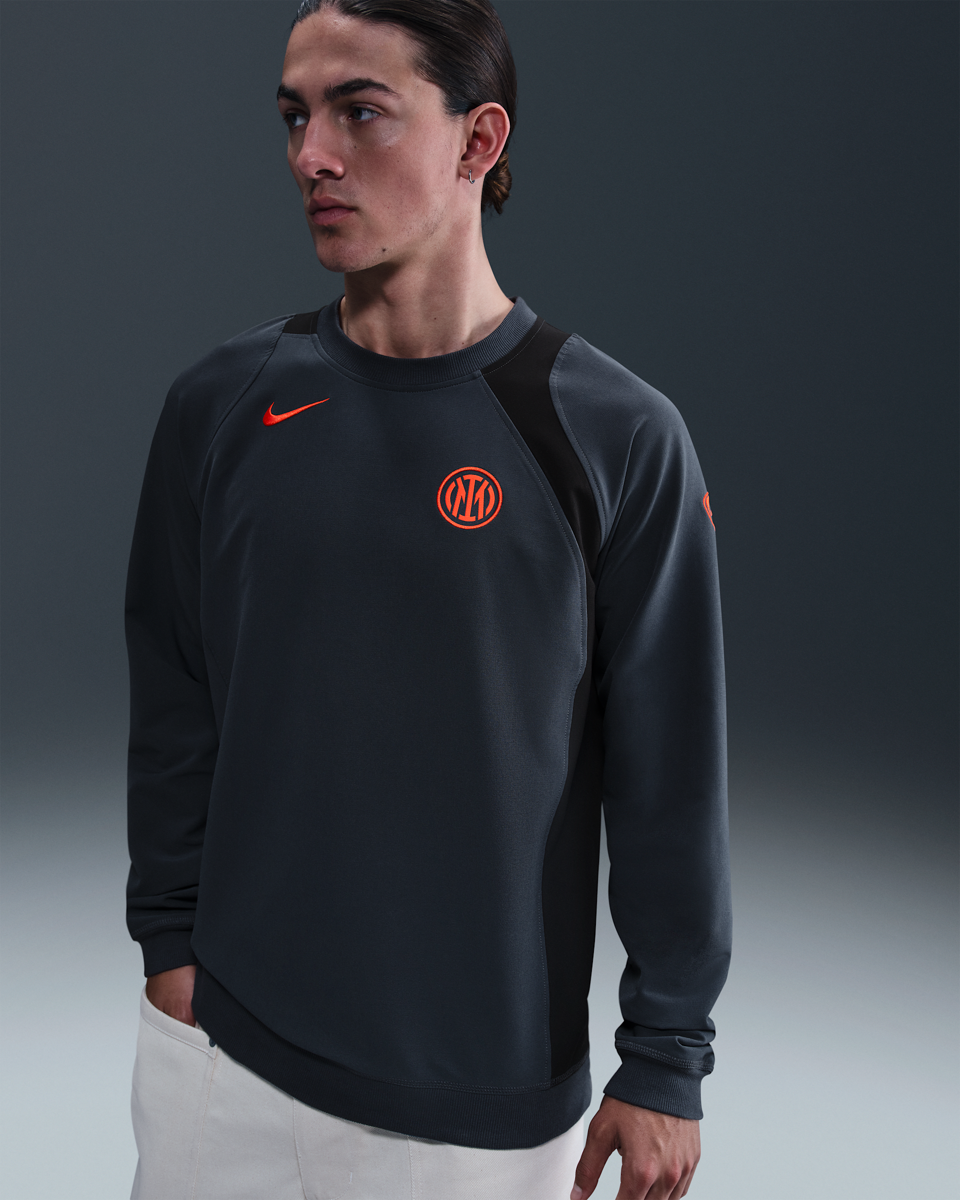 Inter Milan Third Men's Nike Total 90 Soccer Crew-Neck Top - Thunder Blue/Black/Safety Orange