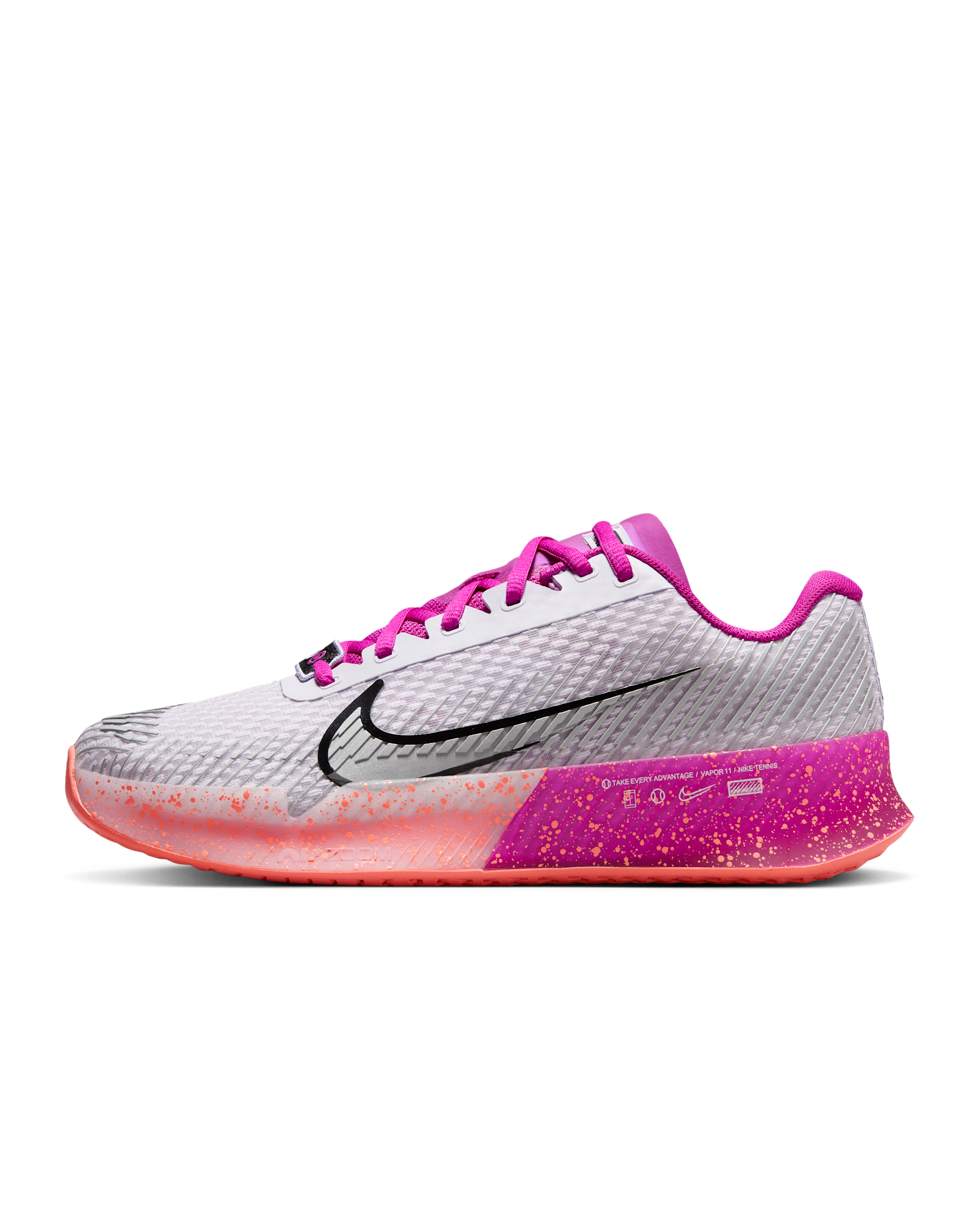 NikeCourt Vapor 11 HC Premium Women's Hard Court Tennis Shoes - Barely Grape/Vivid Grape/Light Wild Mango/Metallic Silver