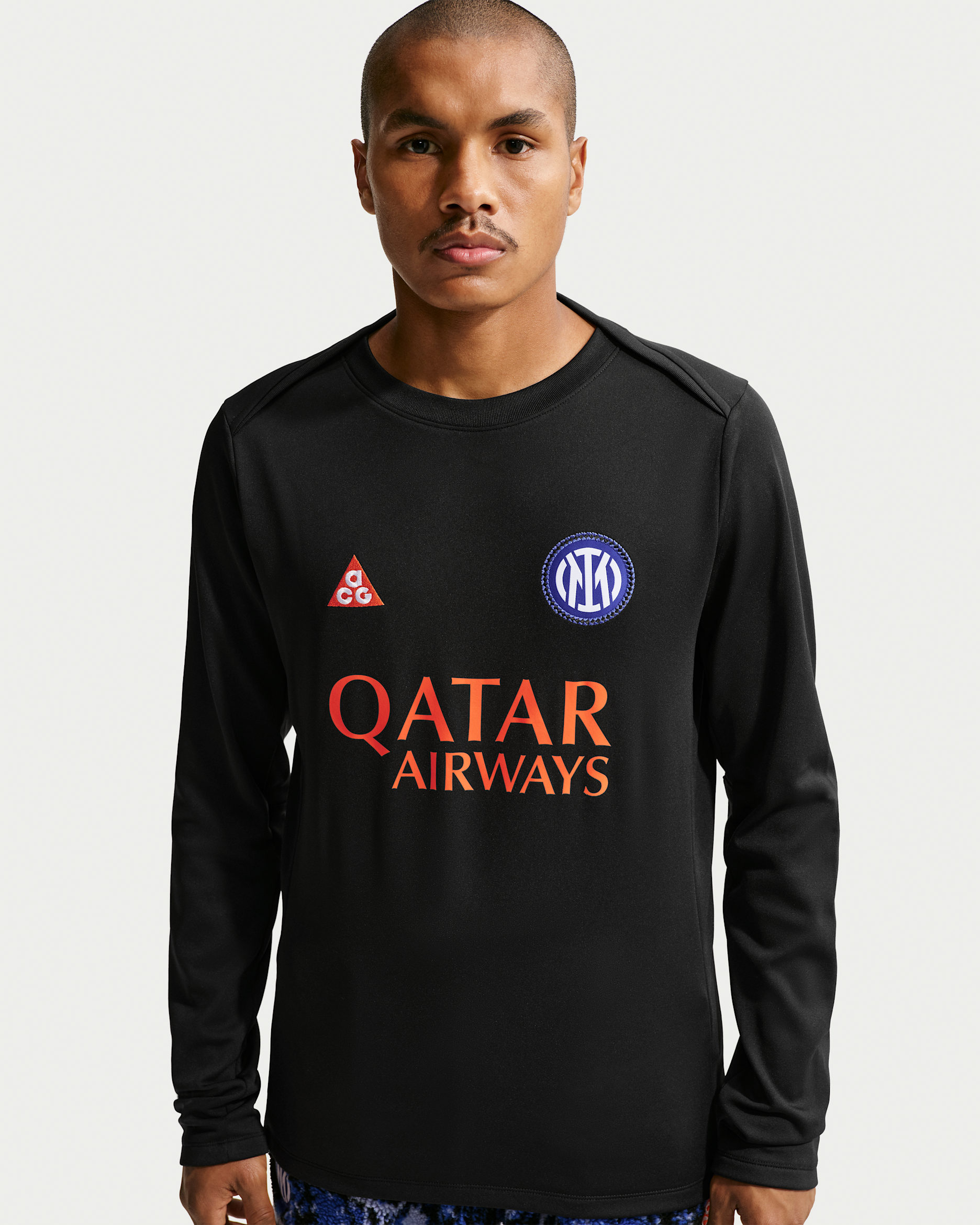Långärmad fotbollströja för uppvärmning Inter Milan Academy Pro SE Nike ACG Dri-FIT för män - Svart/Safety Orange