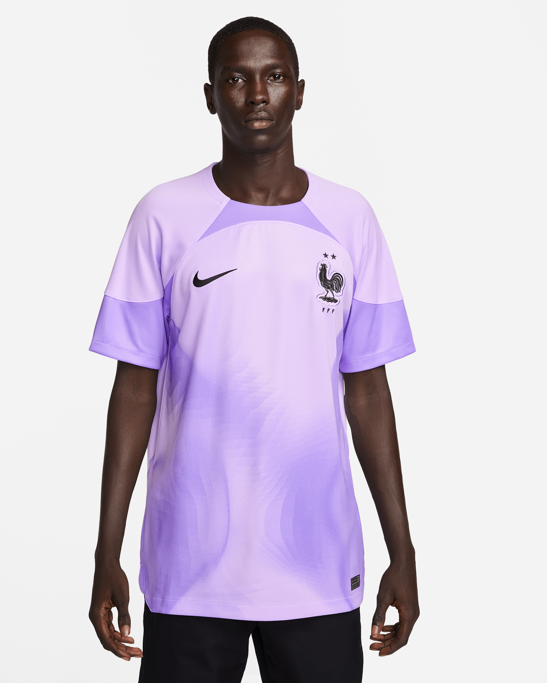 FFF 2022/23 Stadium Goalkeeper Men's Nike Dri-FIT Short-Sleeve Soccer Jersey - Lilac/Space Purple/Black