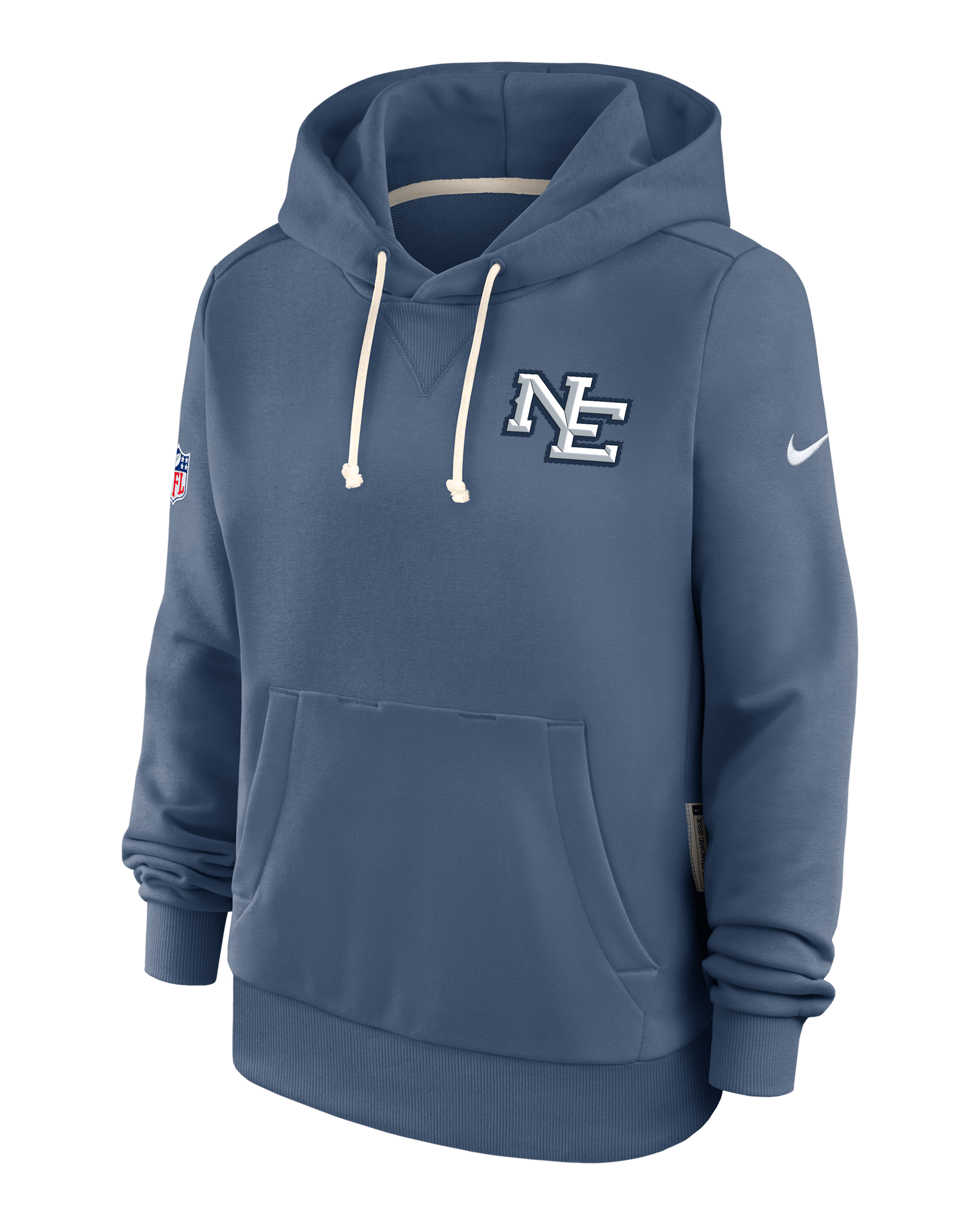 New England Patriots Rivalries Collection Sideline Women's Nike Dri-FIT NFL Pullover Hoodie - Denim