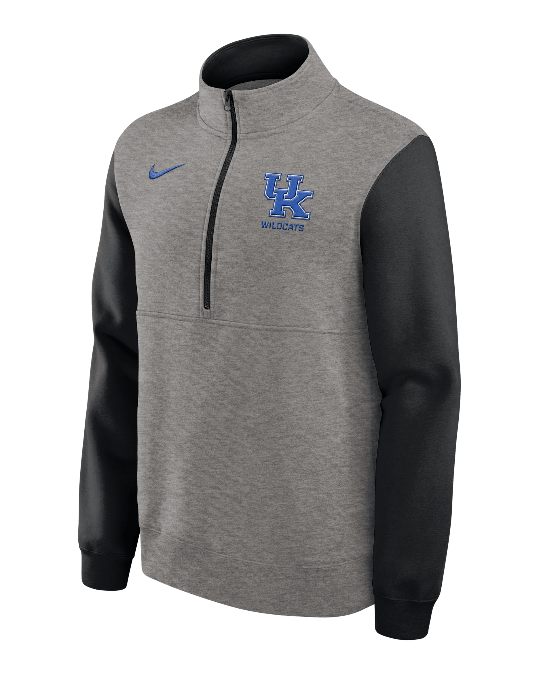 Sudadera de cuello redondo universitaria Nike de medio cierre para hombre Kentucky Club - Gris jaspeado