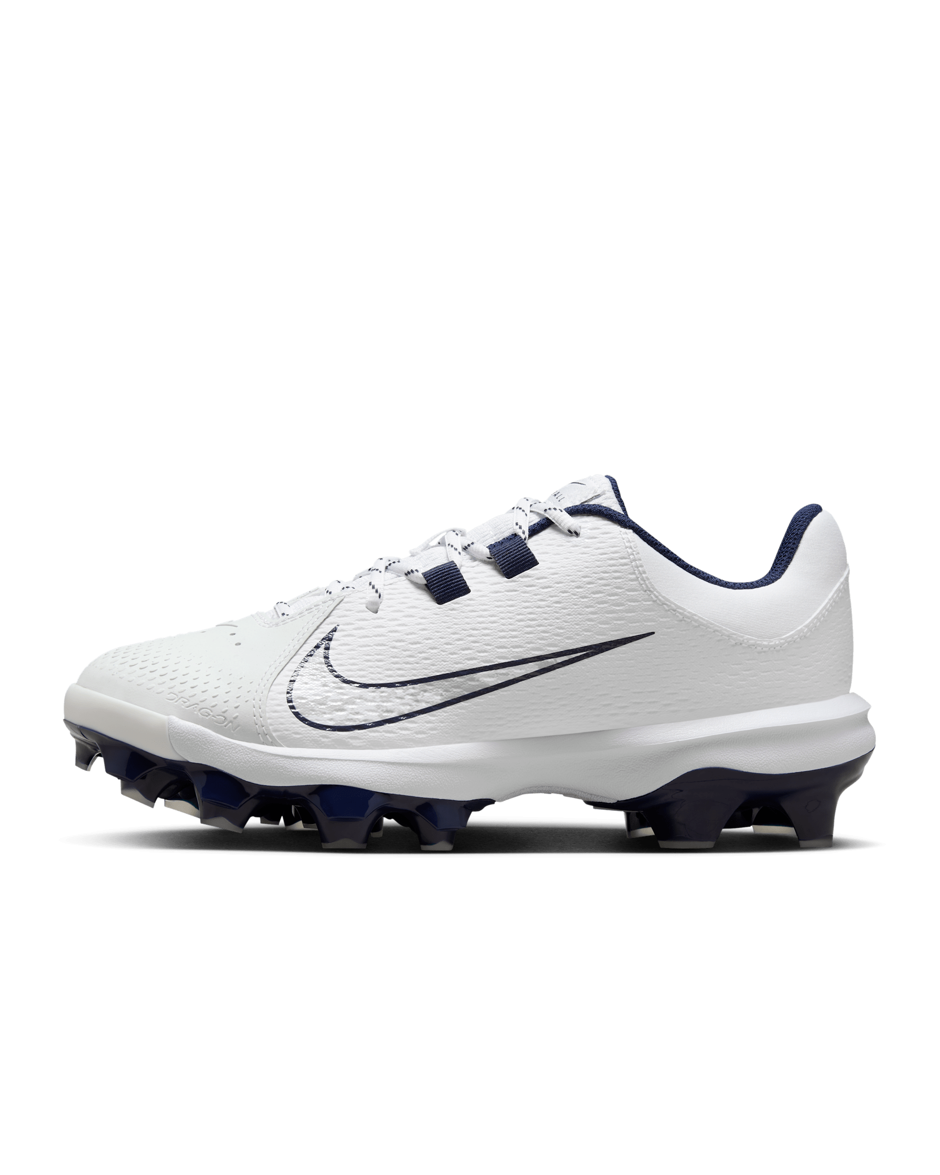 Tacos de softball para mujer Nike Hyperdiamond 4 Pro MCS - Blanco/Platino puro/Azul marino medianoche