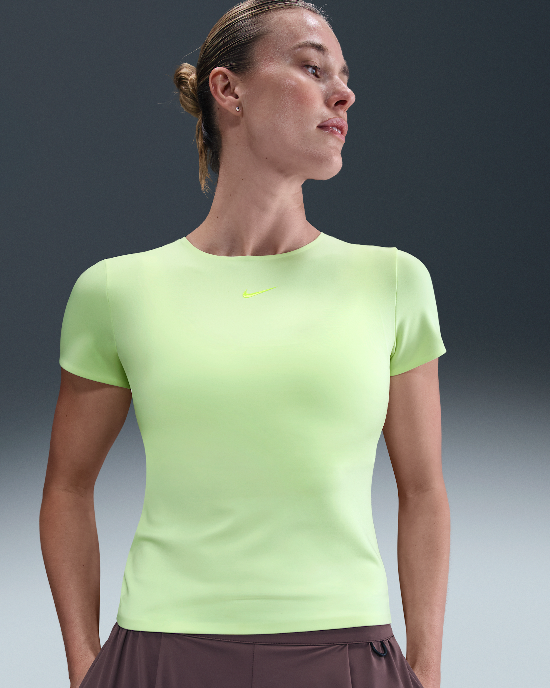 Nike Form Women's Short-Sleeve Top - Barely Volt/Volt Ice