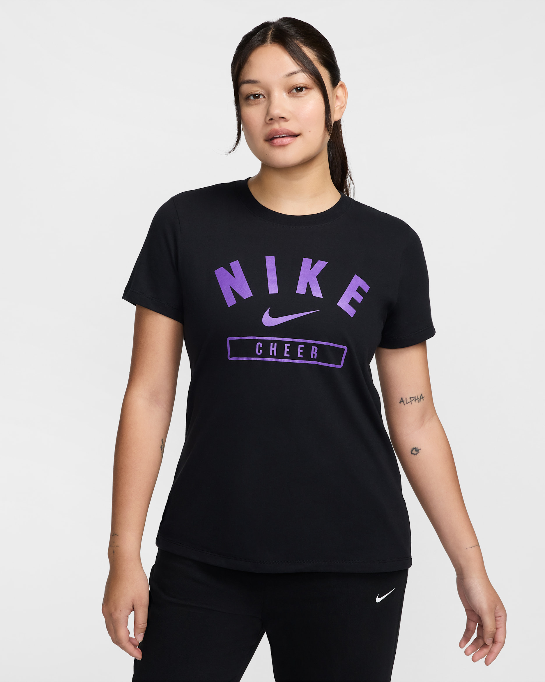 Nike Women's Cheer T-Shirt - Black/Purple
