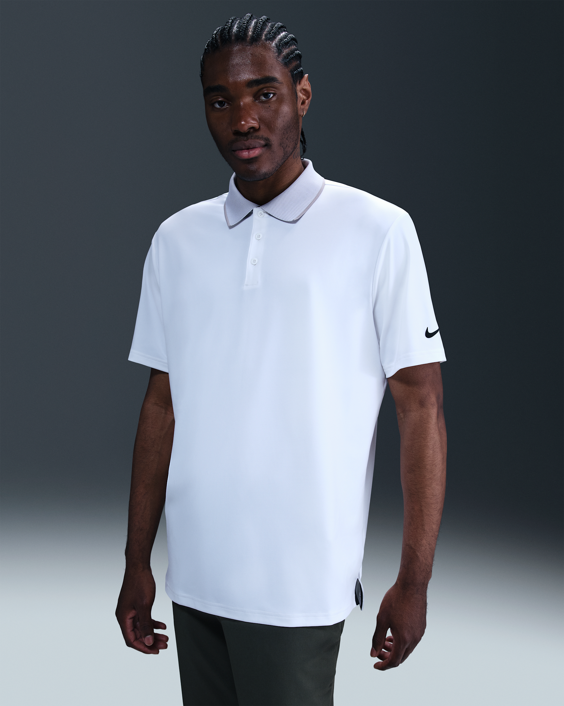 Nike Tour Men's Dri-FIT Golf Polo - White/College Grey/Black