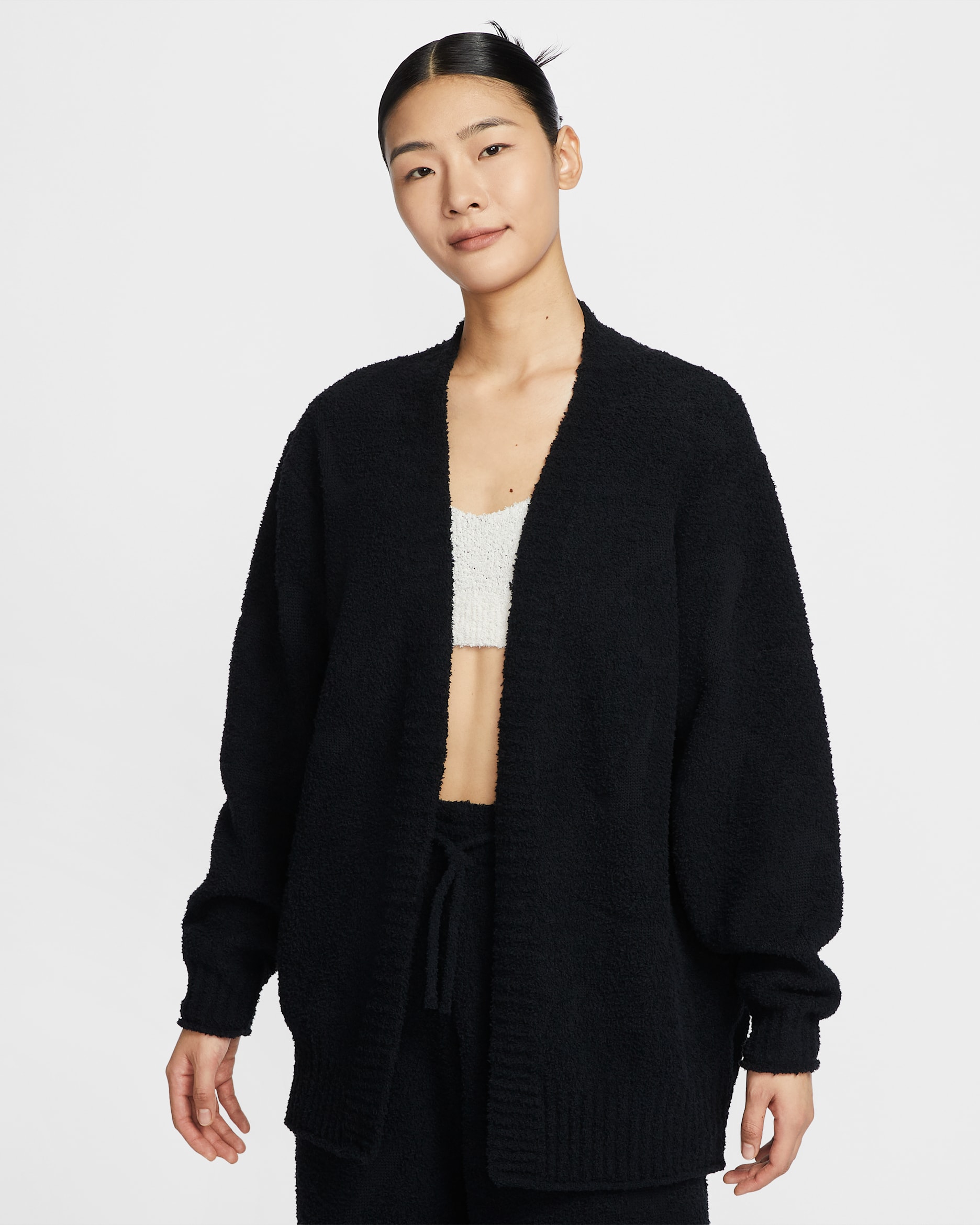 Nike Sportswear Phoenix Cozy Bouclé Women's Oversized Knit Cardigan - Black