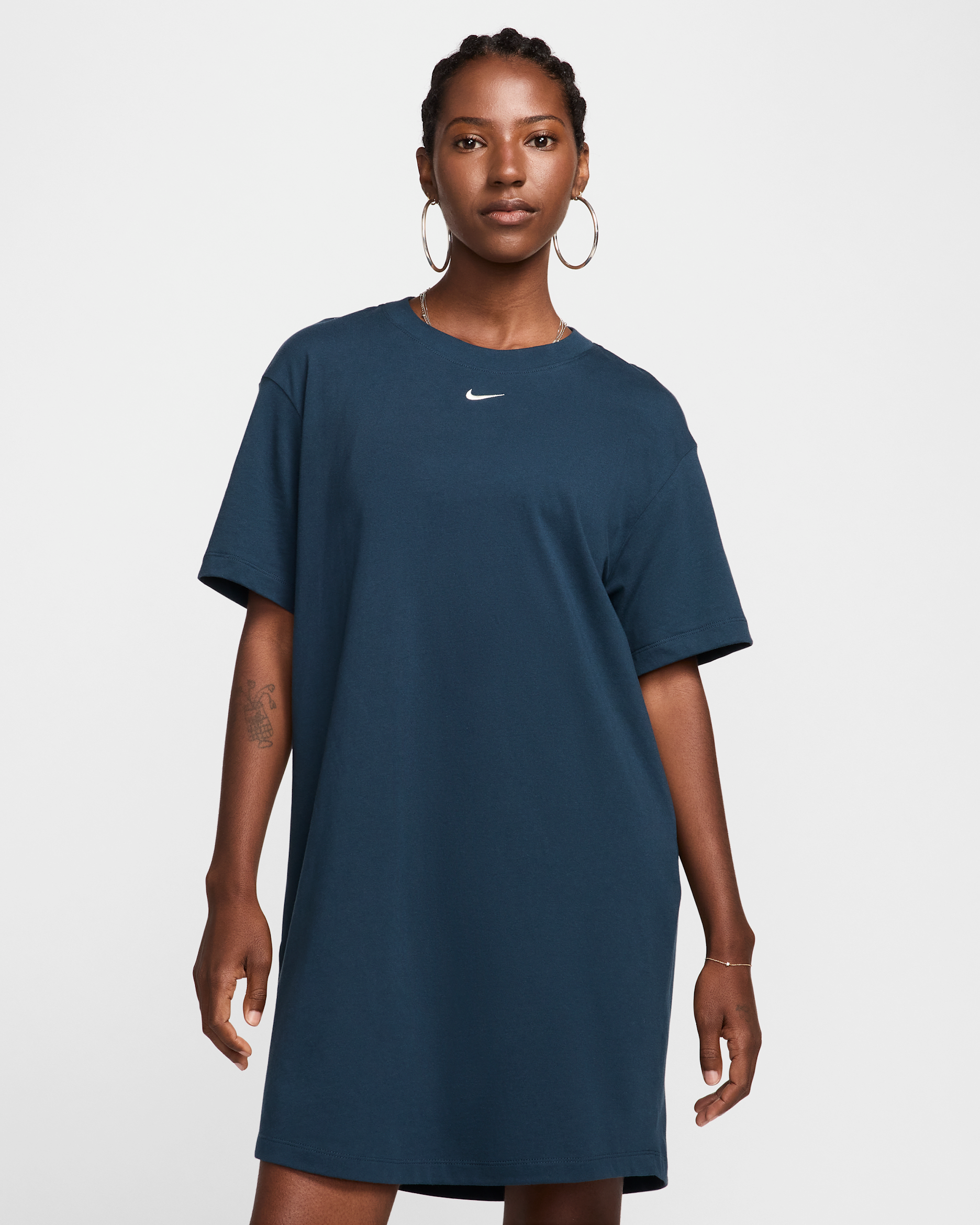 Nike Sportswear Chill Knit Women's Oversized T-Shirt Dress - Armory Navy/Sail