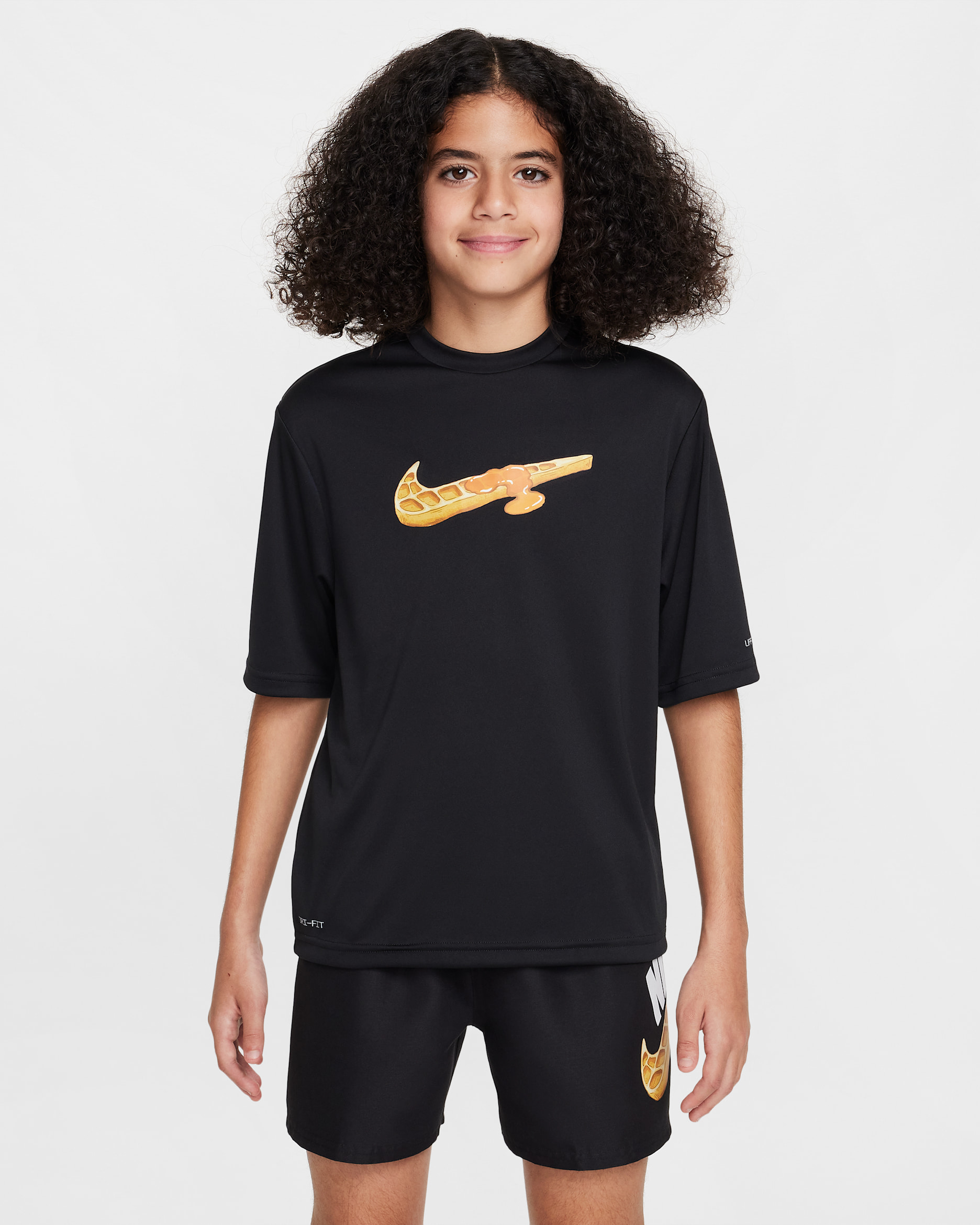 Nike Swim Hydroguard Big Kids' (Boys') Dri-FIT Short-Sleeve Top - Black