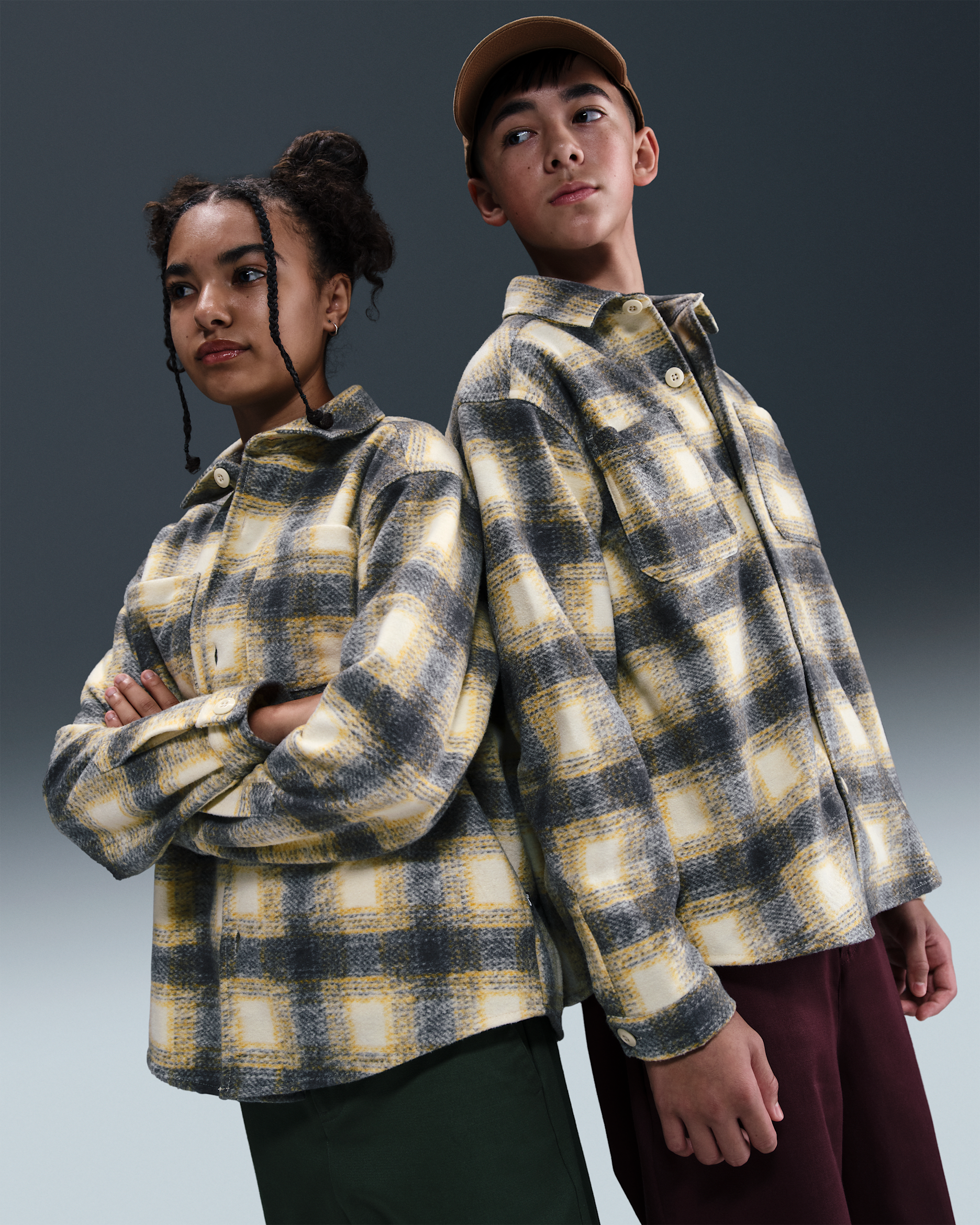 Nike SB Big Kids' Long-Sleeve Button Down Shirt - Light Khaki/Desert Khaki