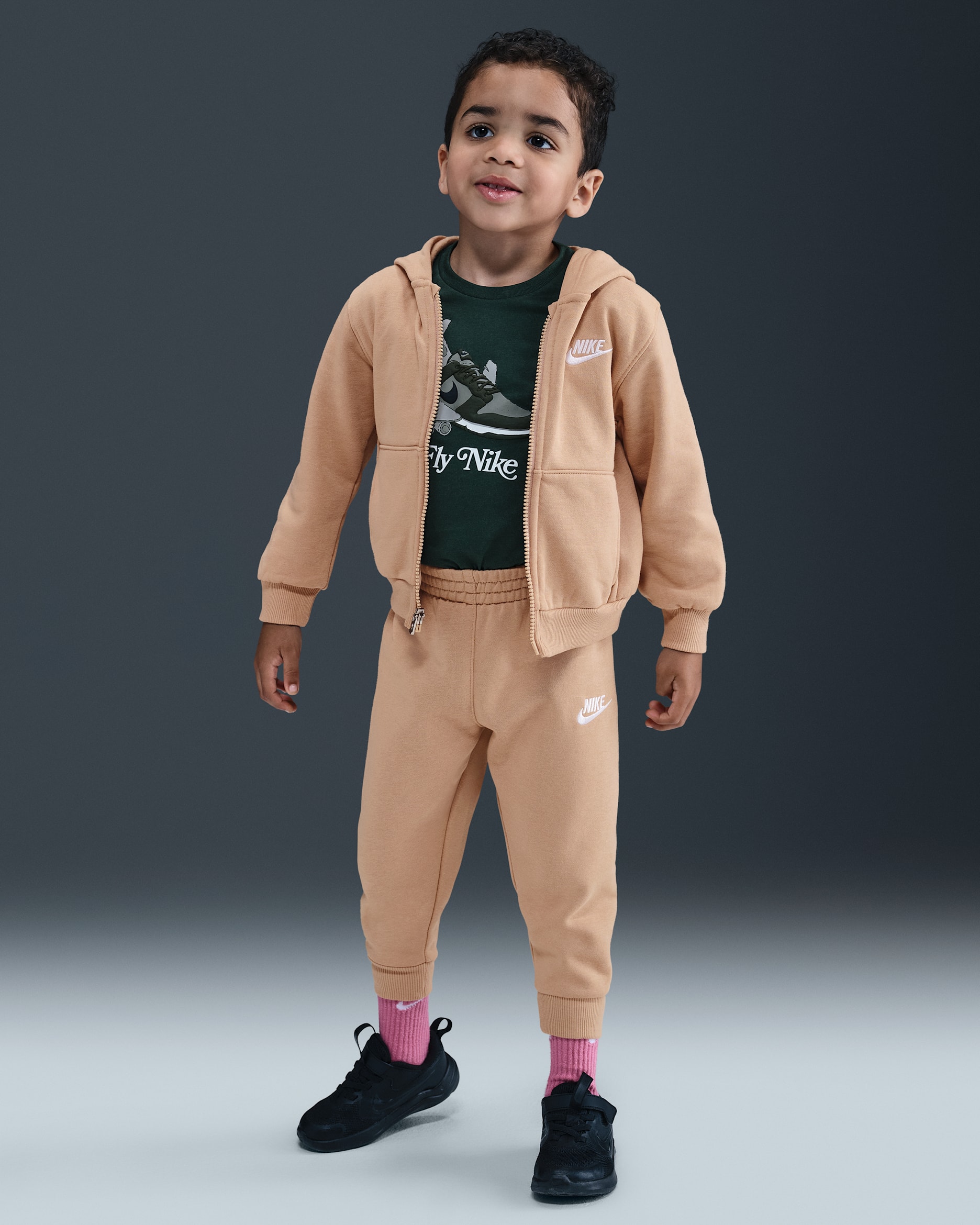 Nike Full-Zip Club Set Toddler 2-Piece Hoodie Set - Hemp