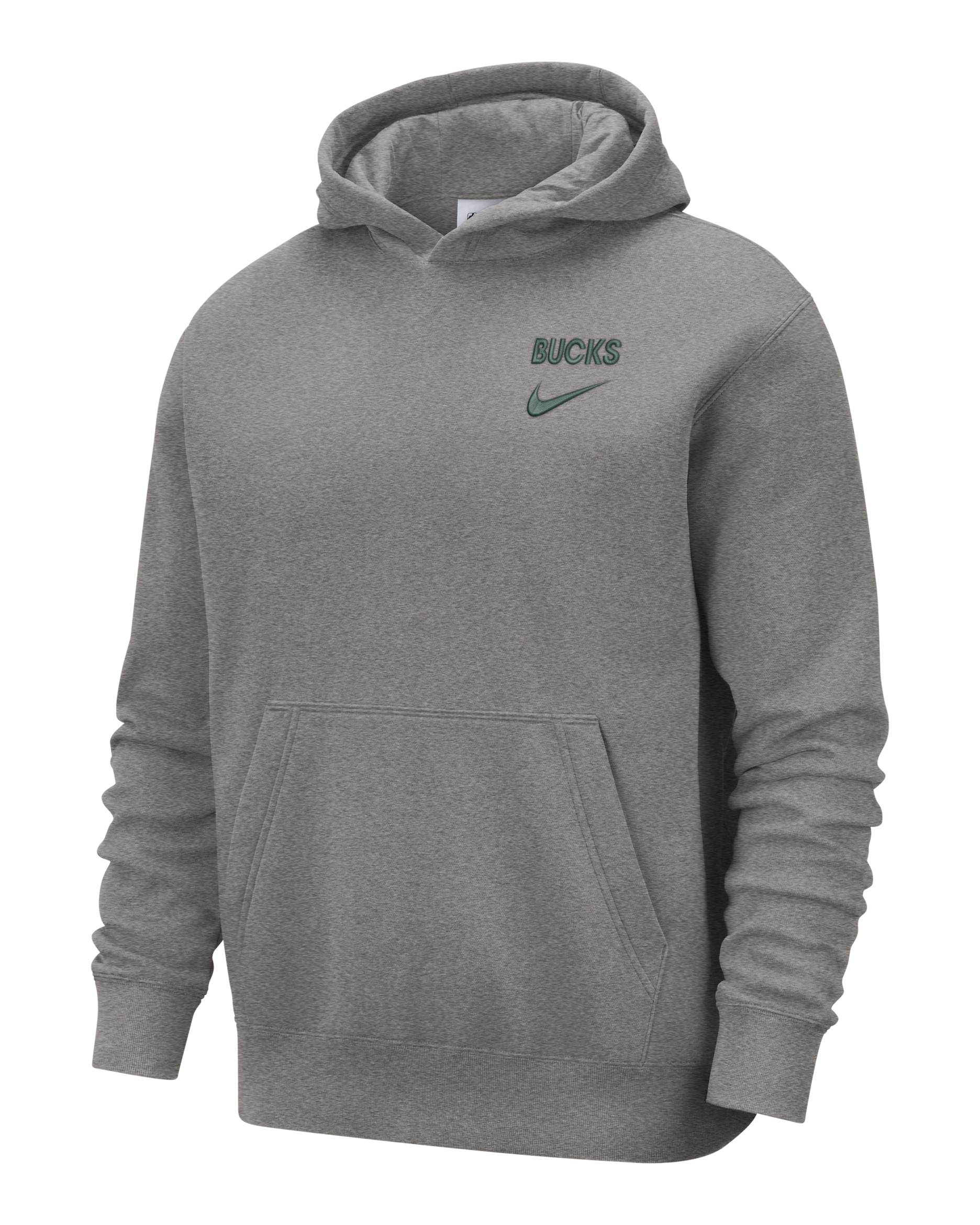 Milwaukee Bucks Club Courtside Men's Nike NBA Pullover Hoodie - Dark Grey Heather/Fir
