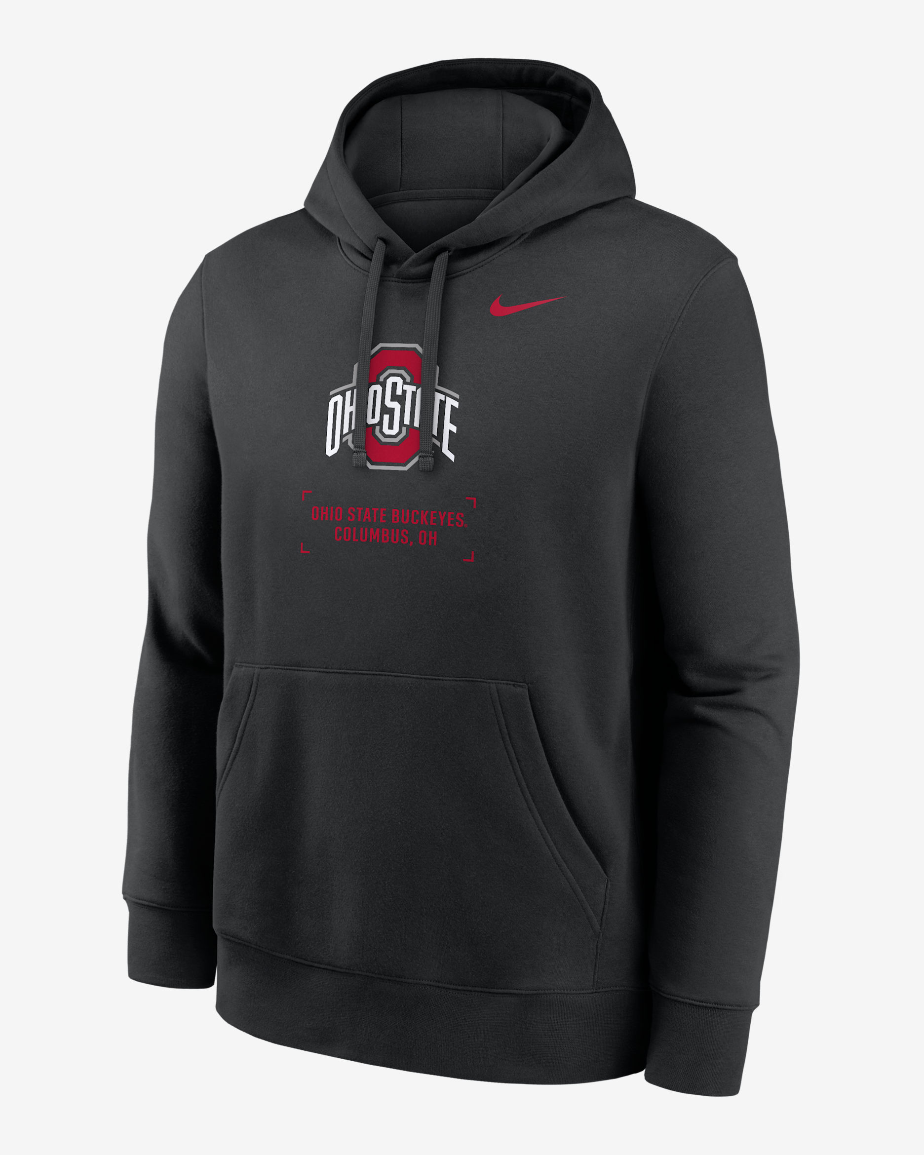 Ohio State Club Basketball 2-Hit Men's Nike College Pullover Hoodie - Black