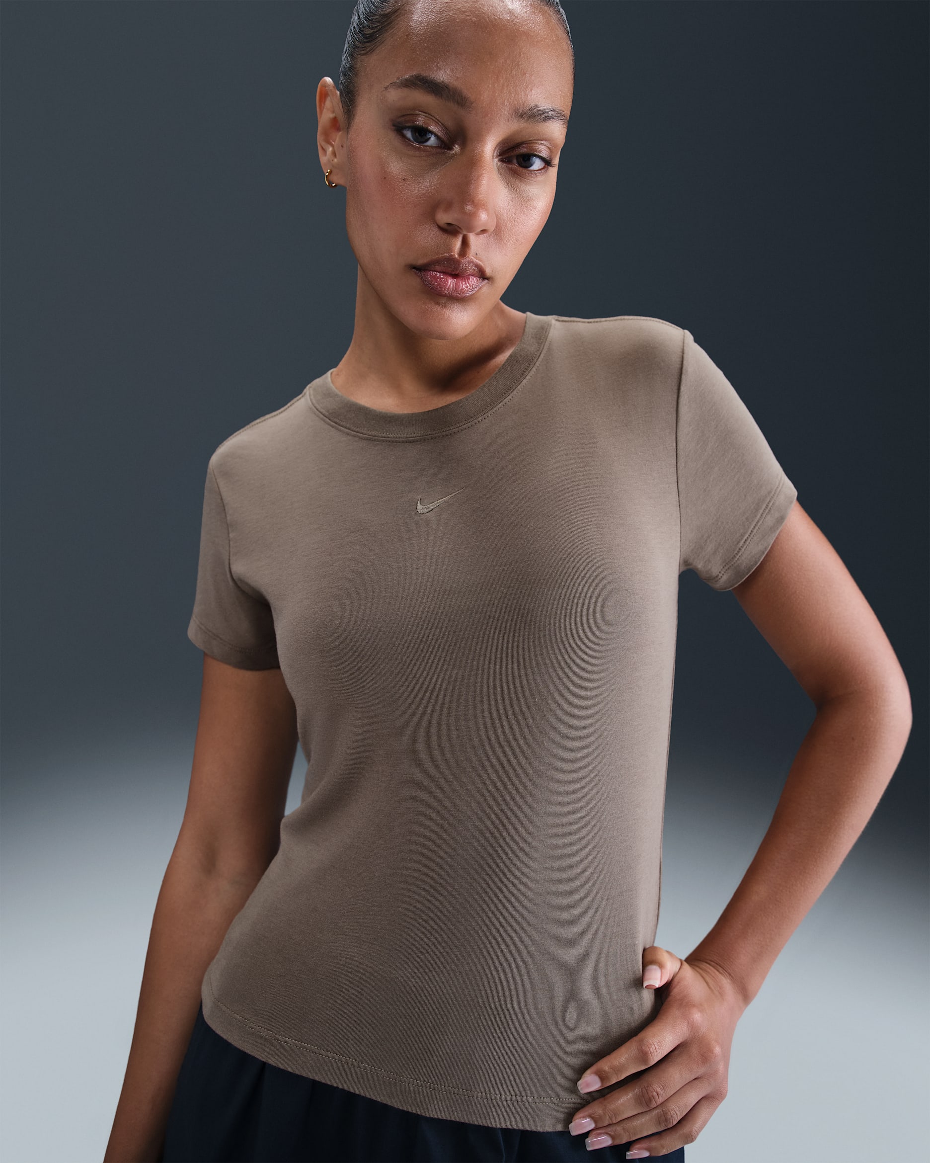 Nike Sportswear Chill Knit Women's T-Shirt - Mink Brown