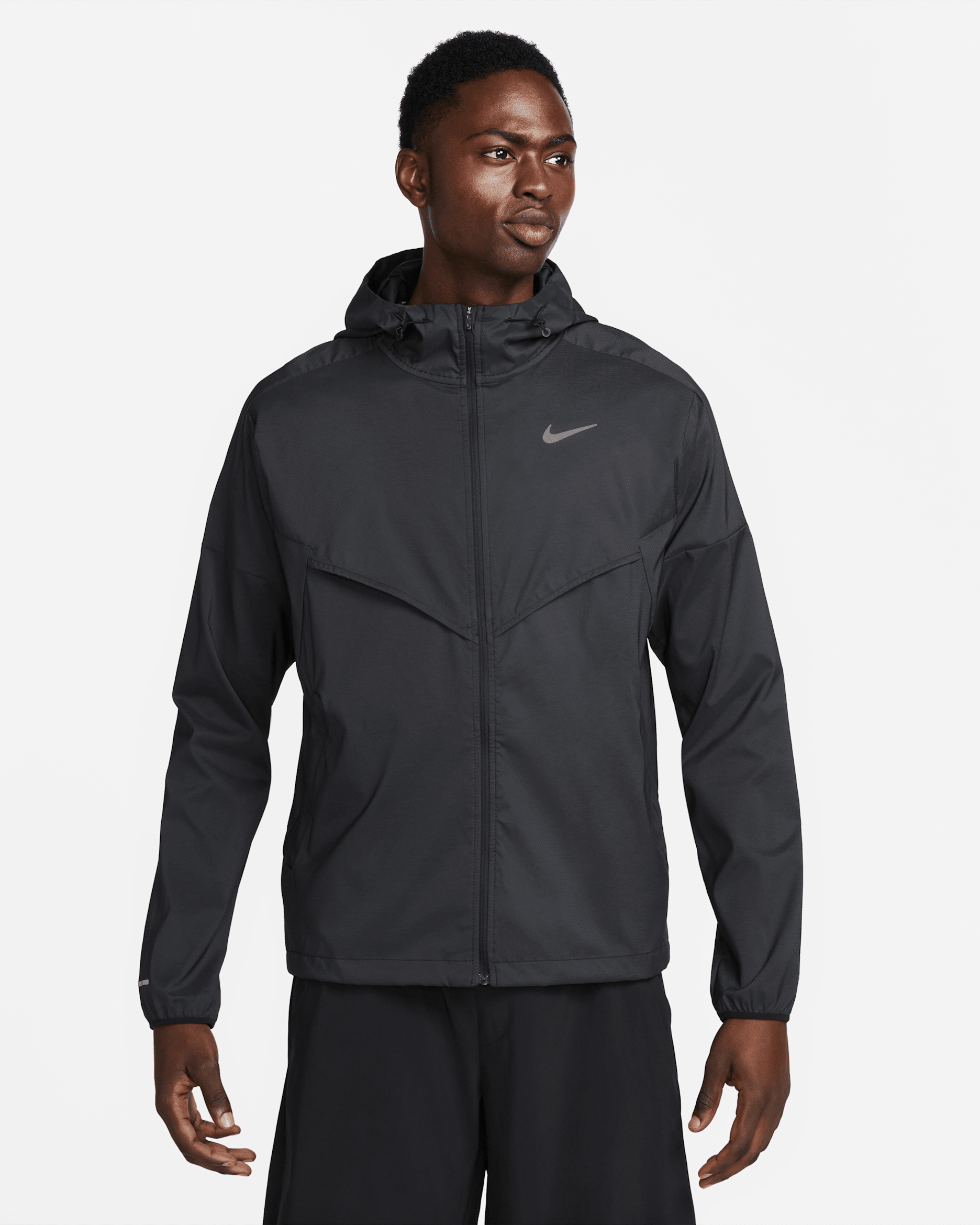 Chamarra de correr Repel para hombre Nike Windrunner - Negro/Negro