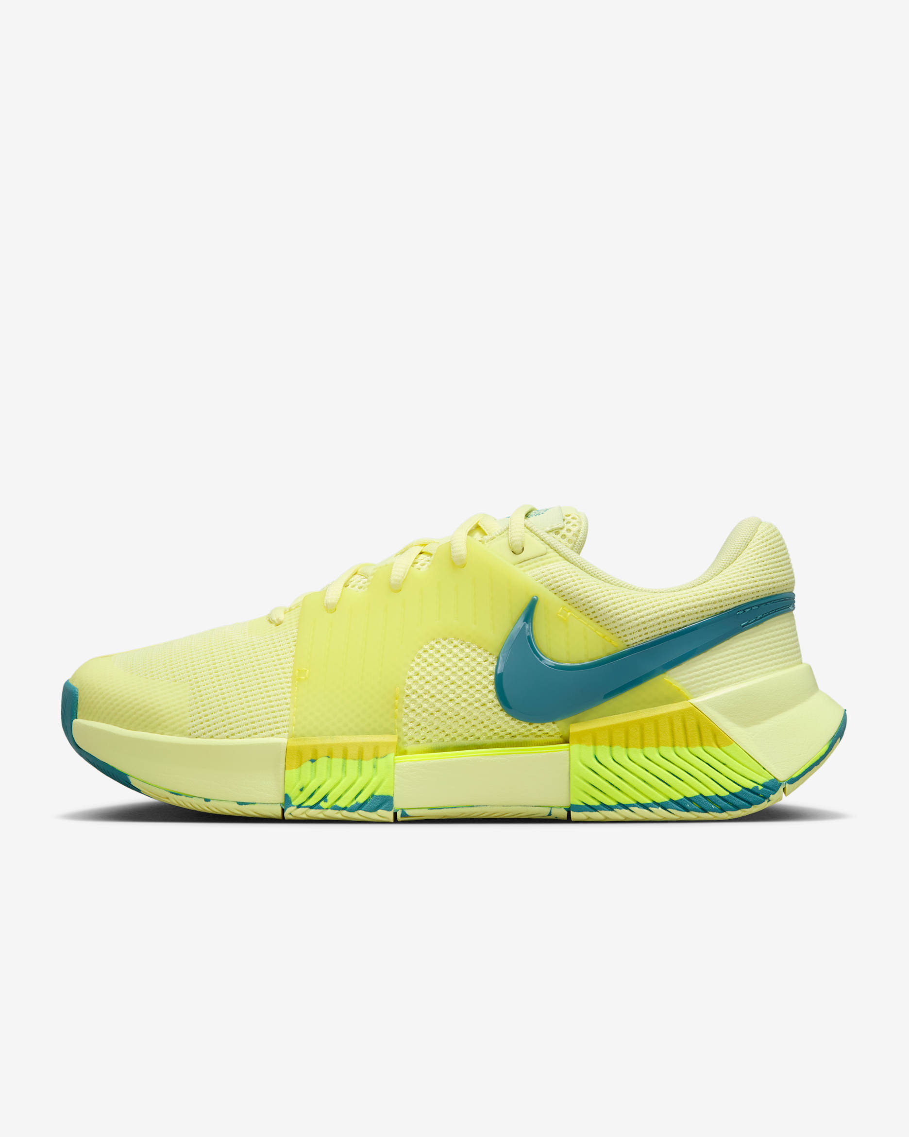 Tenis de tenis para cancha dura para mujer Nike GP Challenge 1 Premium - Verde luminoso/Volt/Alto voltaje/Azul verdoso mineral