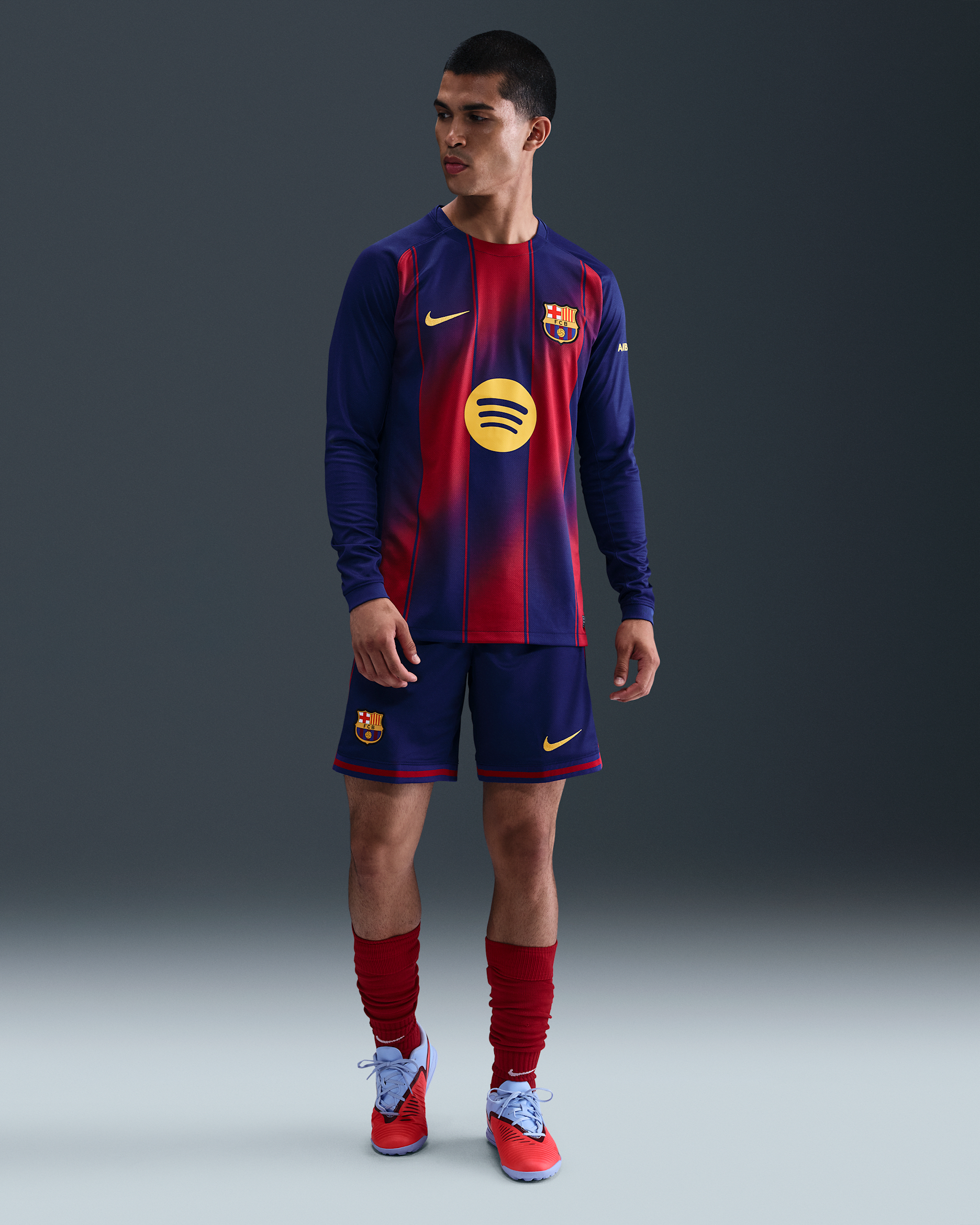 F.C. Barcelona 2025/26 Stadium Home Men's Nike Dri-FIT Football Replica Shorts - Deep Royal Blue/Noble Red/Midwest Gold
