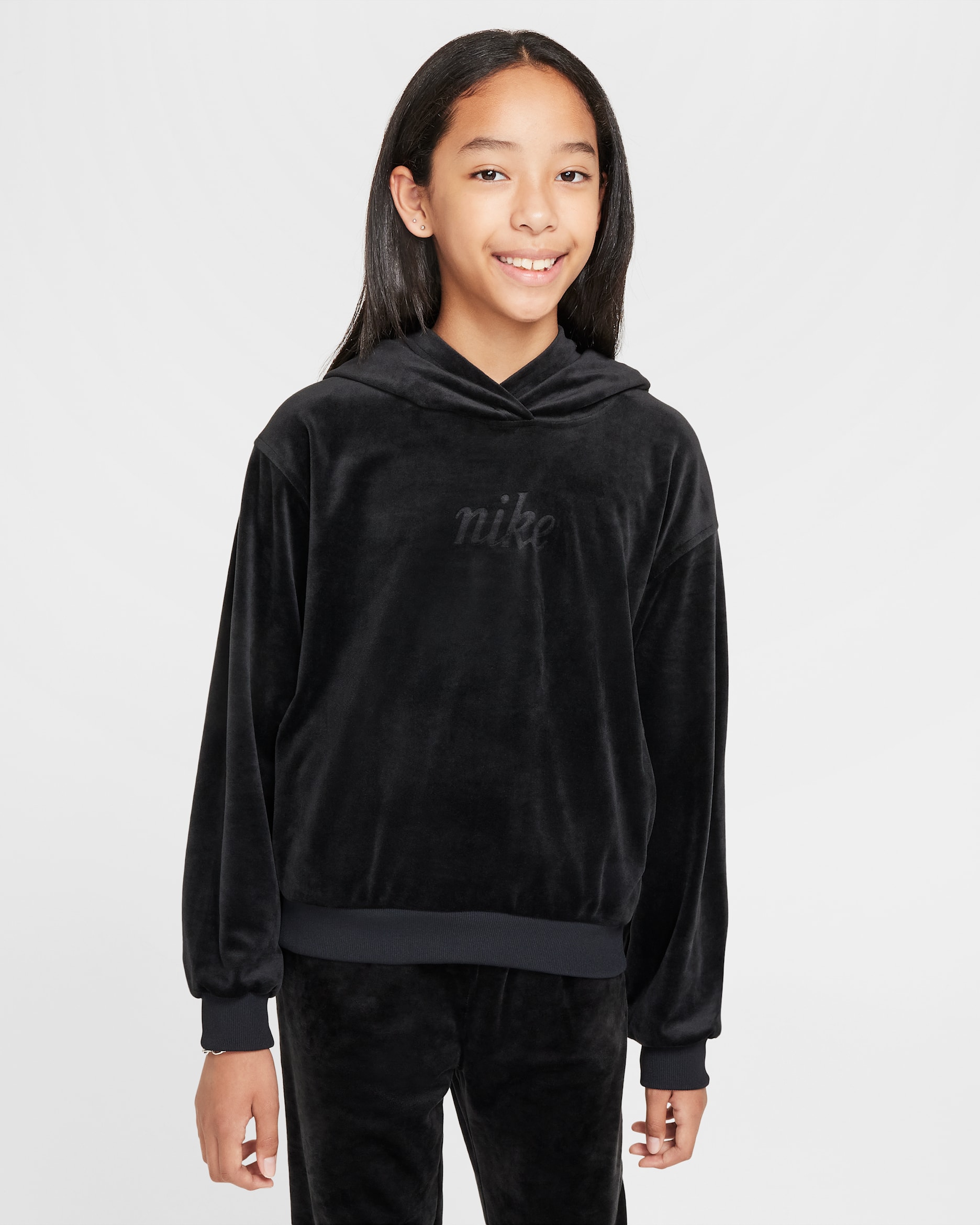 Sudadera con gorro sin cierre para niña Nike Sportswear - Negro/Antracita