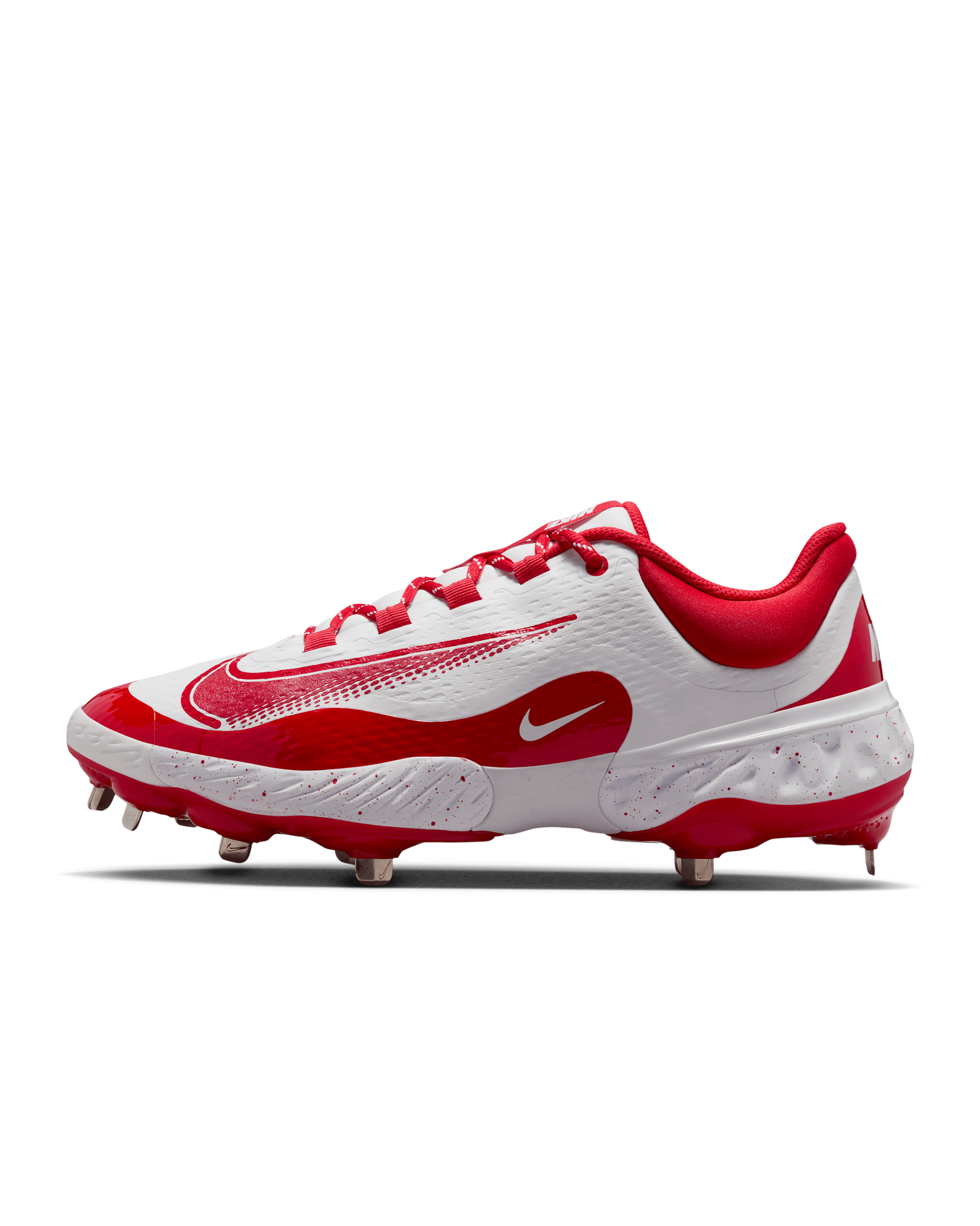 Nike Alpha Huarache Elite 4 Low Men's Baseball Cleats - White/University Red