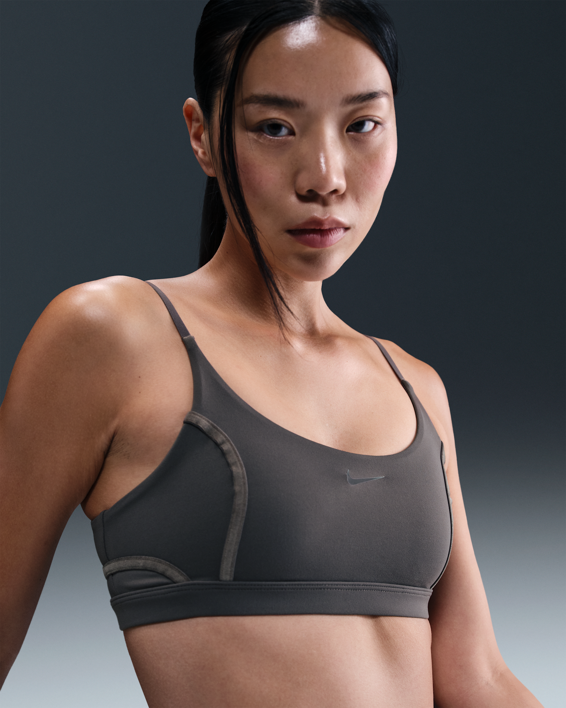 Nike One Women's Light-Support Padded Sports Bra - Thunder Grey/Dark Shadow