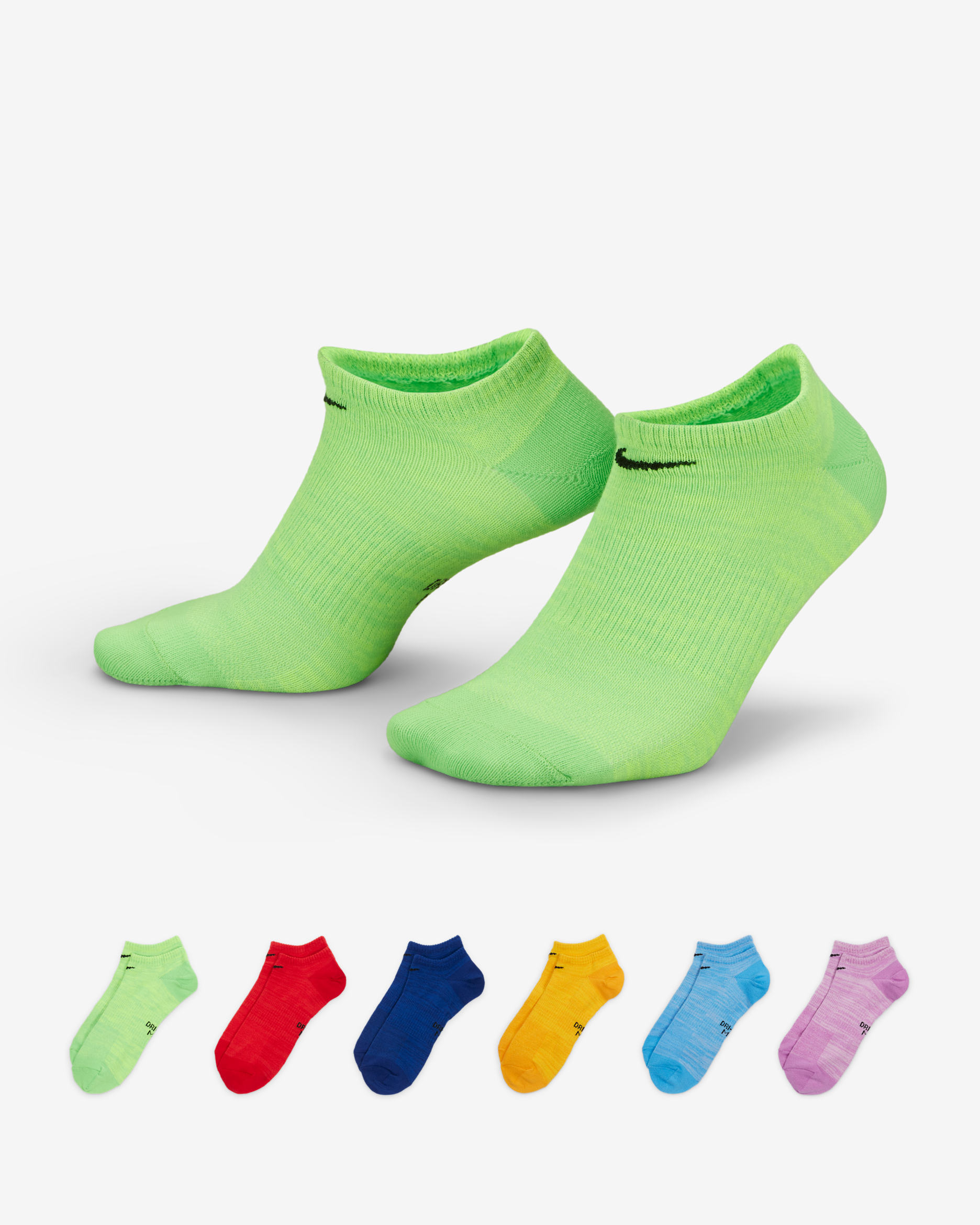 Nike Everyday Lightweight No-Show Training Socks (6 Pairs) - Multi-Colour