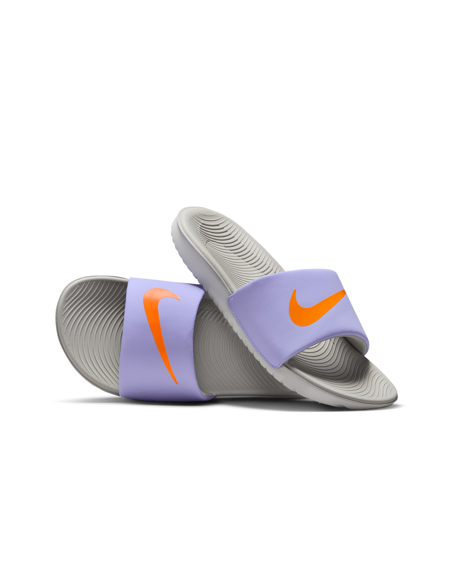 Nike Kawa Younger/Older Kids' Slides - Purple Pulse/Light Iron Ore/Photon Dust/Total Orange