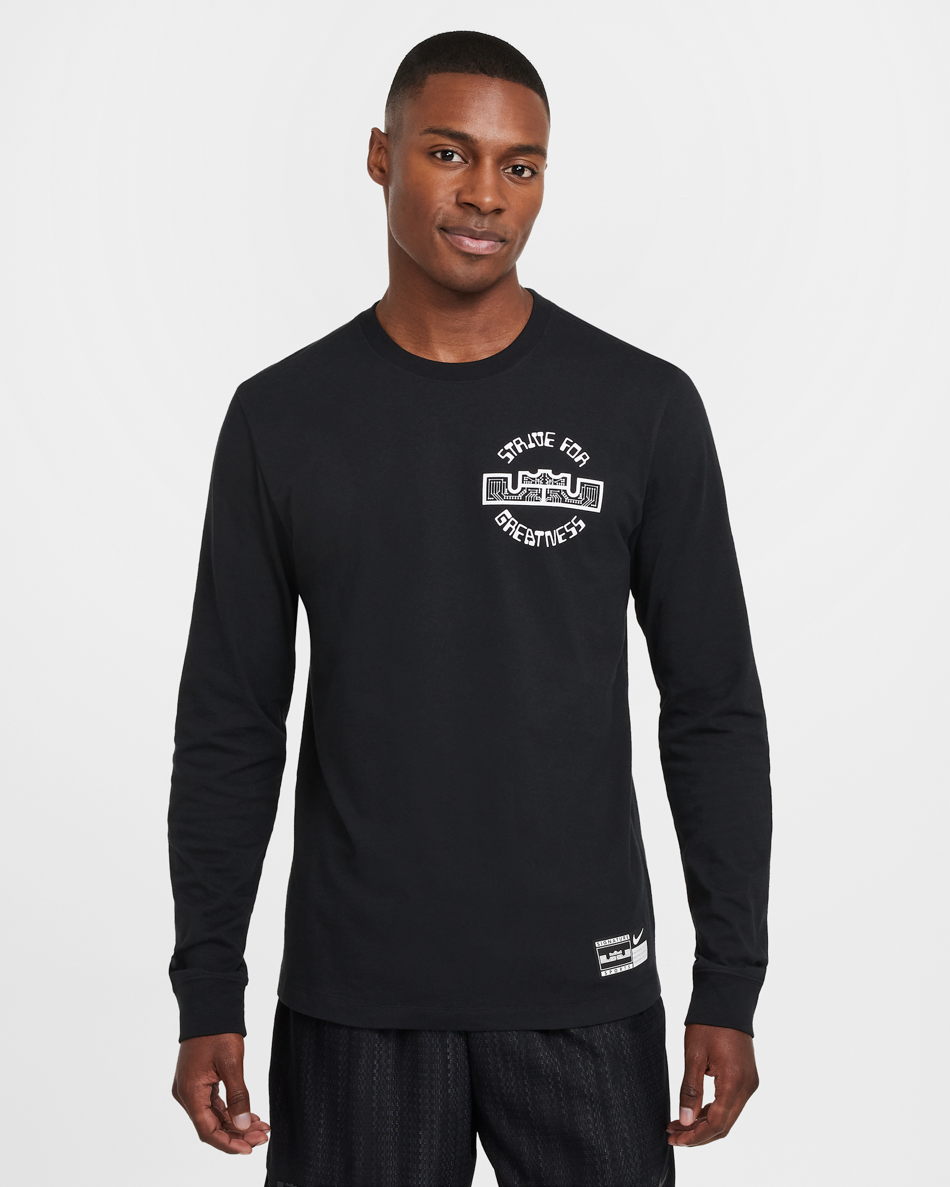 LeBron Men's Max90 Long-Sleeve Basketball T-Shirt - Black