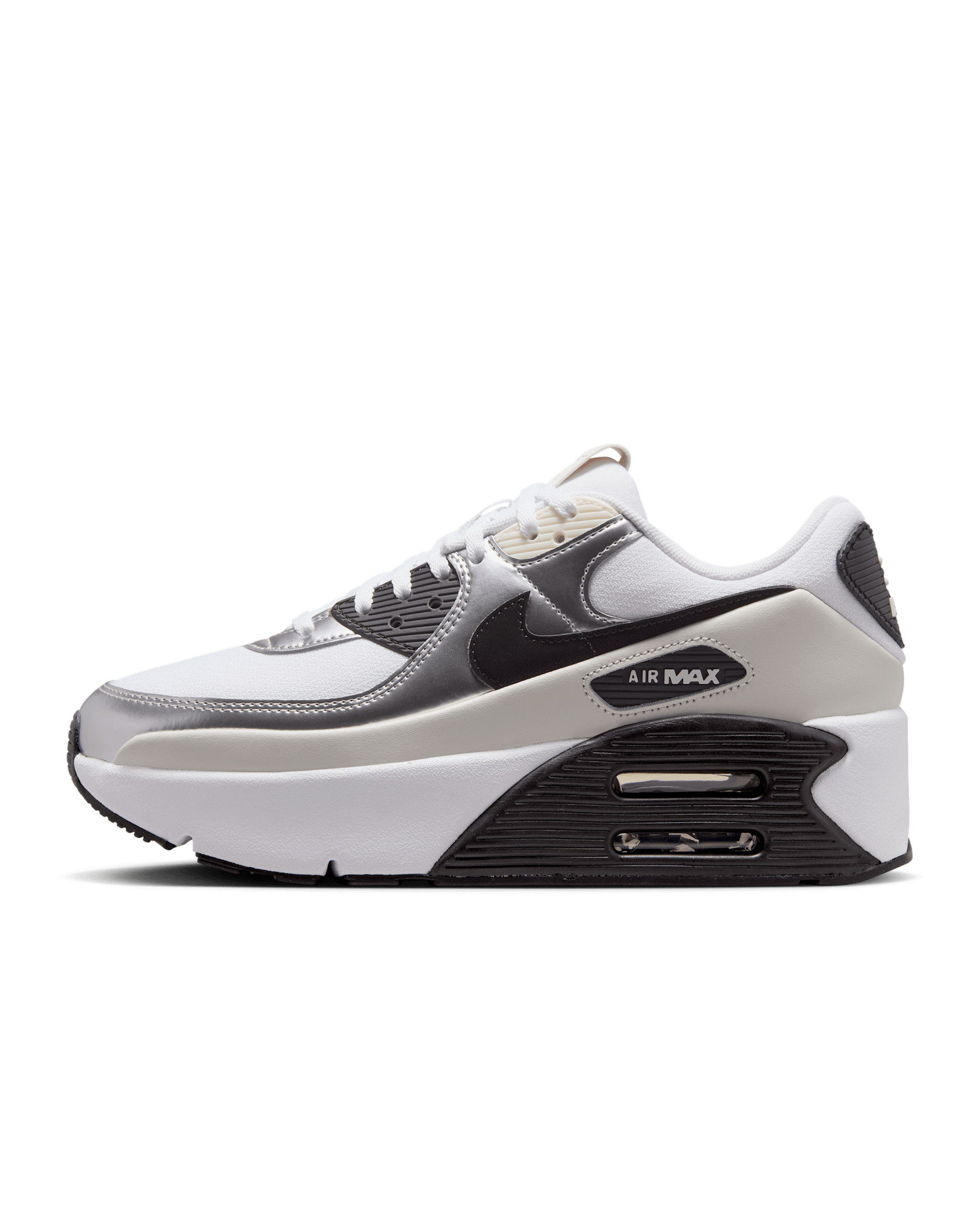 Nike Air Max 90 LV8 Women's Shoes - White/Phantom/Metallic Silver/Black