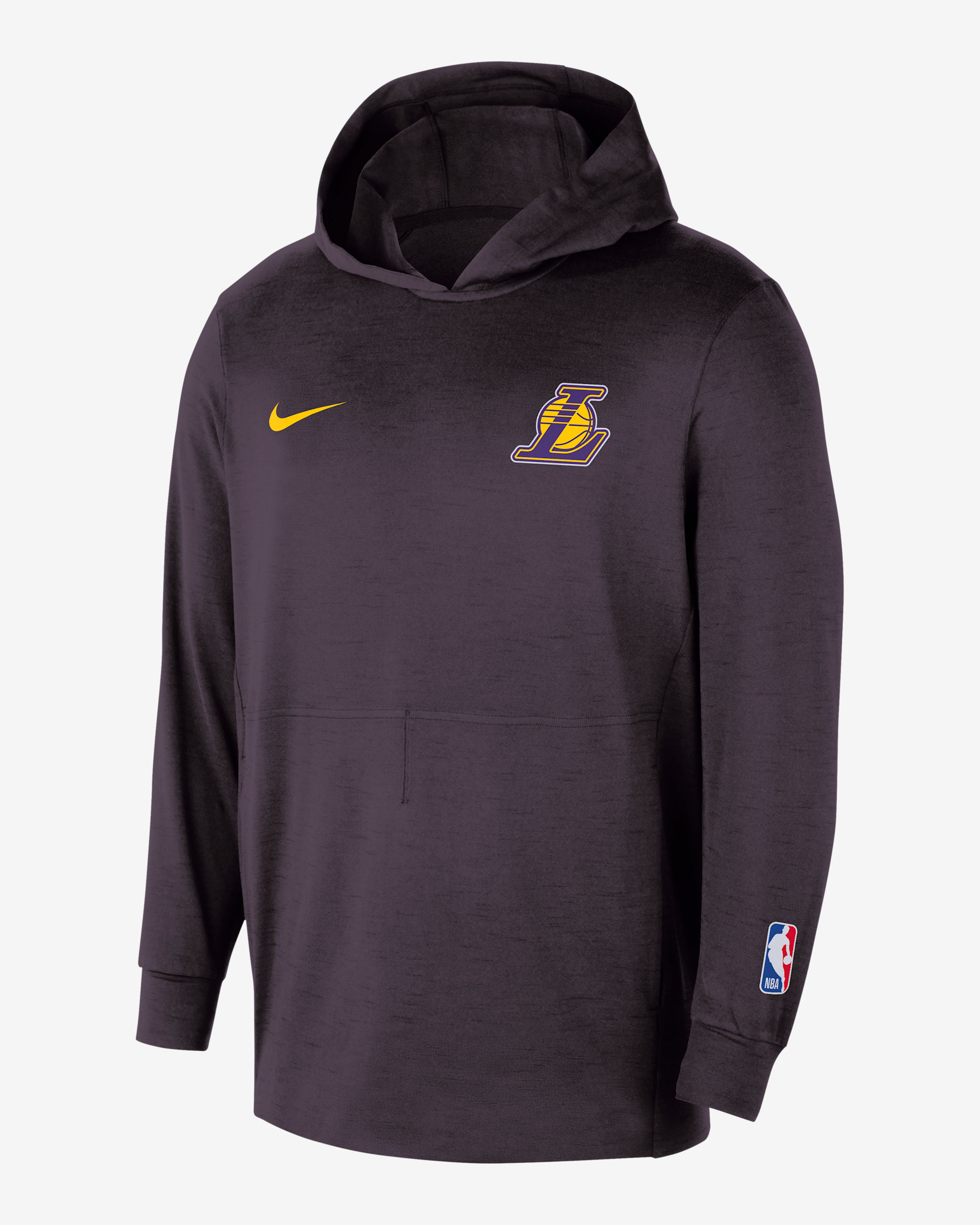Los Angeles Lakers Restore Men's Nike NBA Lightweight Pullover Hoodie - Black/Off Noir/Heather/Amarillo