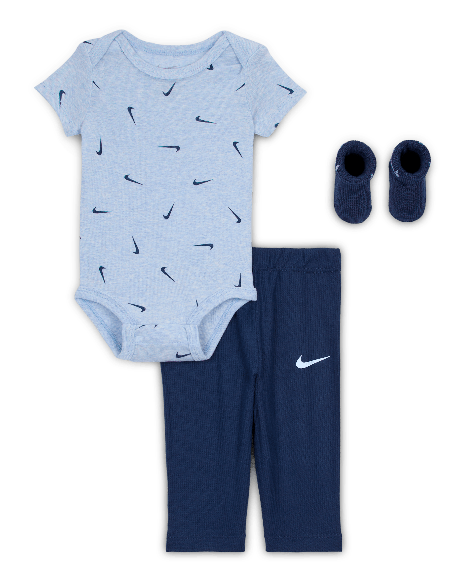 Nike Baby 3-Piece Bodysuit and Waffle Pants Set - Midnight Navy