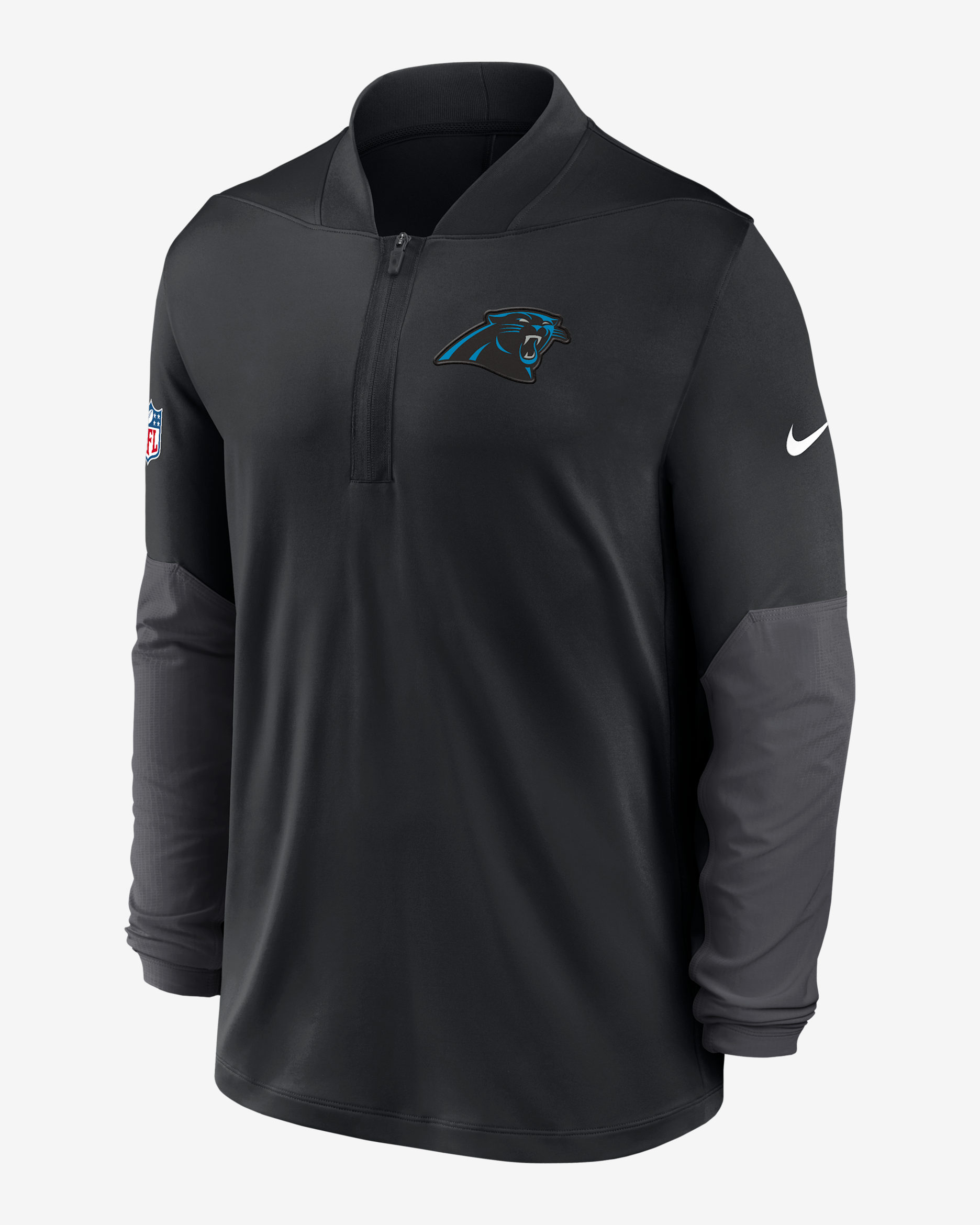 Carolina Panthers Feel The Pressure Men's Nike Dri-FIT NFL 1/2-Zip Top - Black