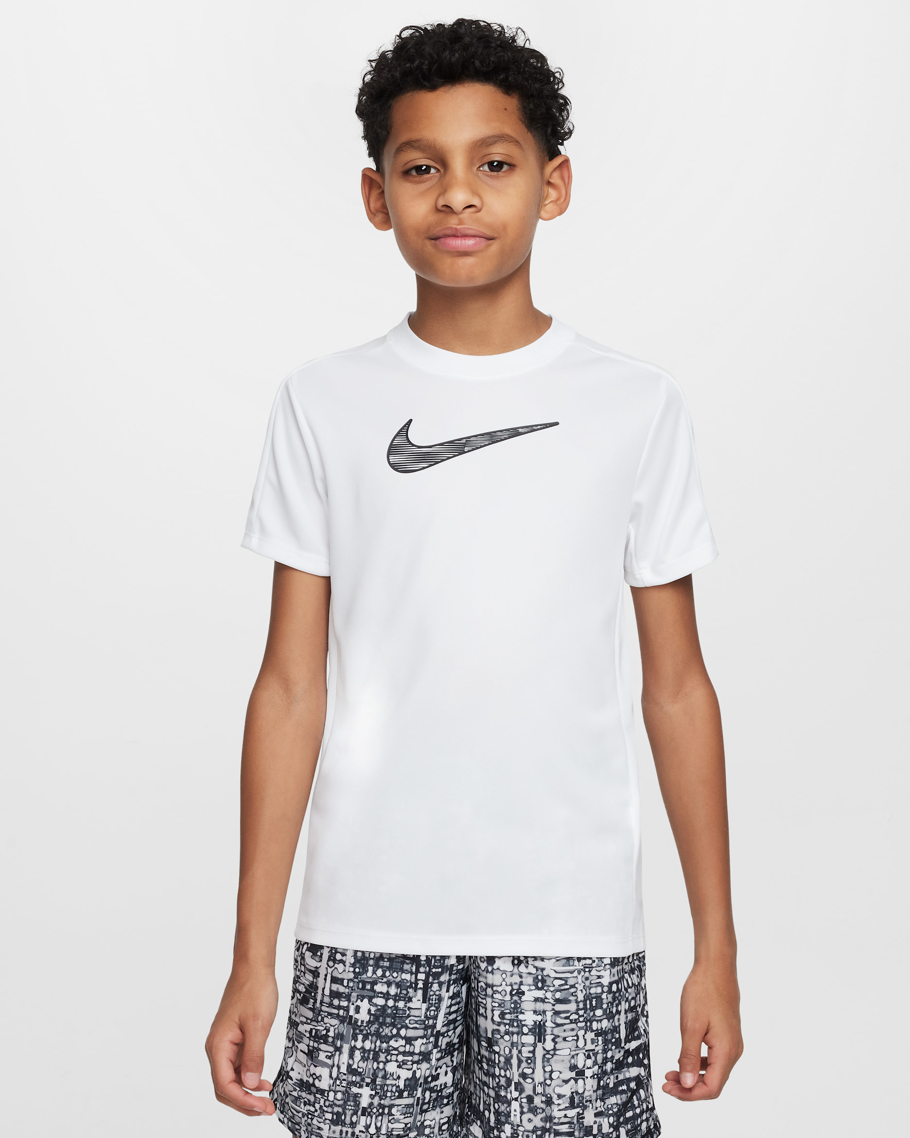 Nike Trophy23 Big Kids' Dri-FIT Short-Sleeve Top - White/White/Black