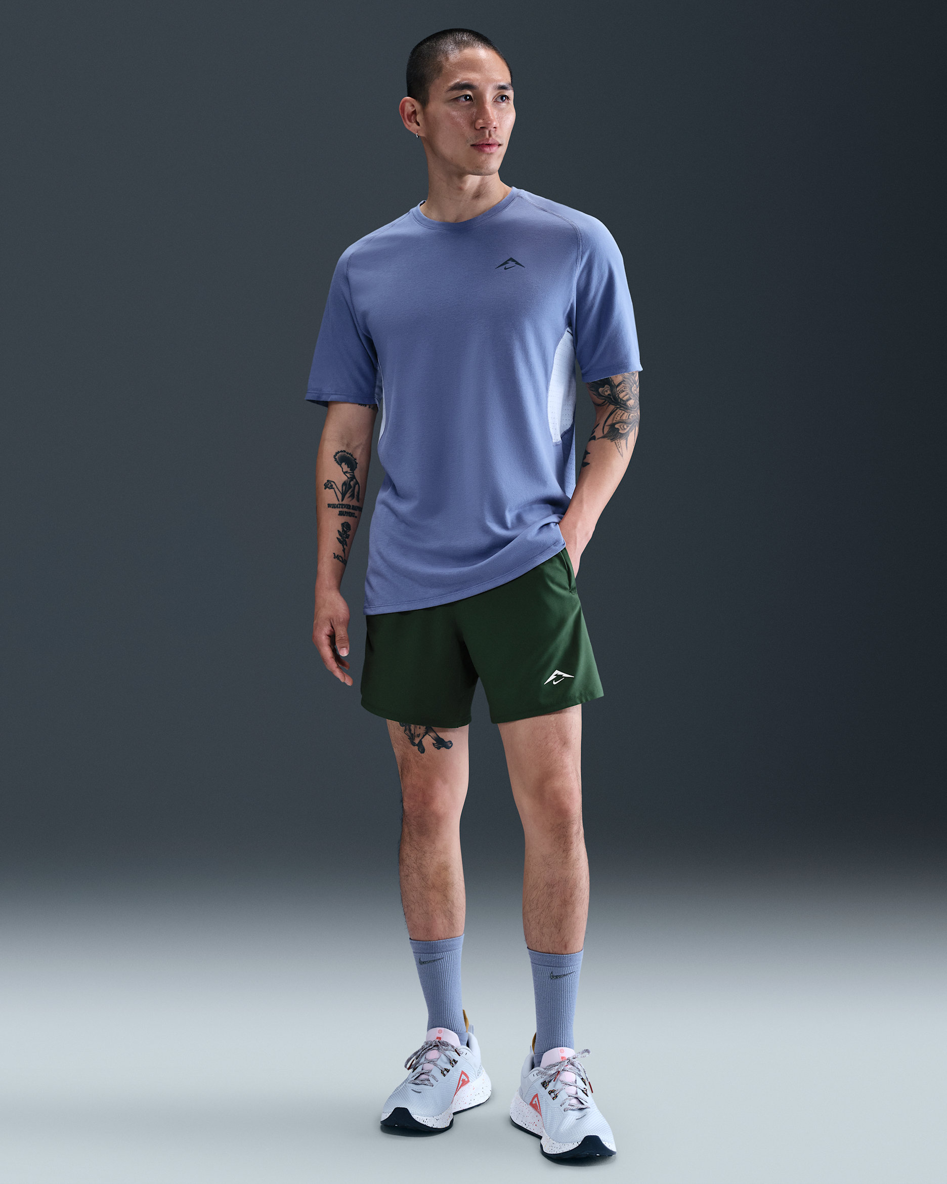 나이키 트레일 남성 드라이 핏 6인치 브리프 라인드 러닝 쇼츠 - 퍼/옵시디언/옵시디언/서밋 화이트