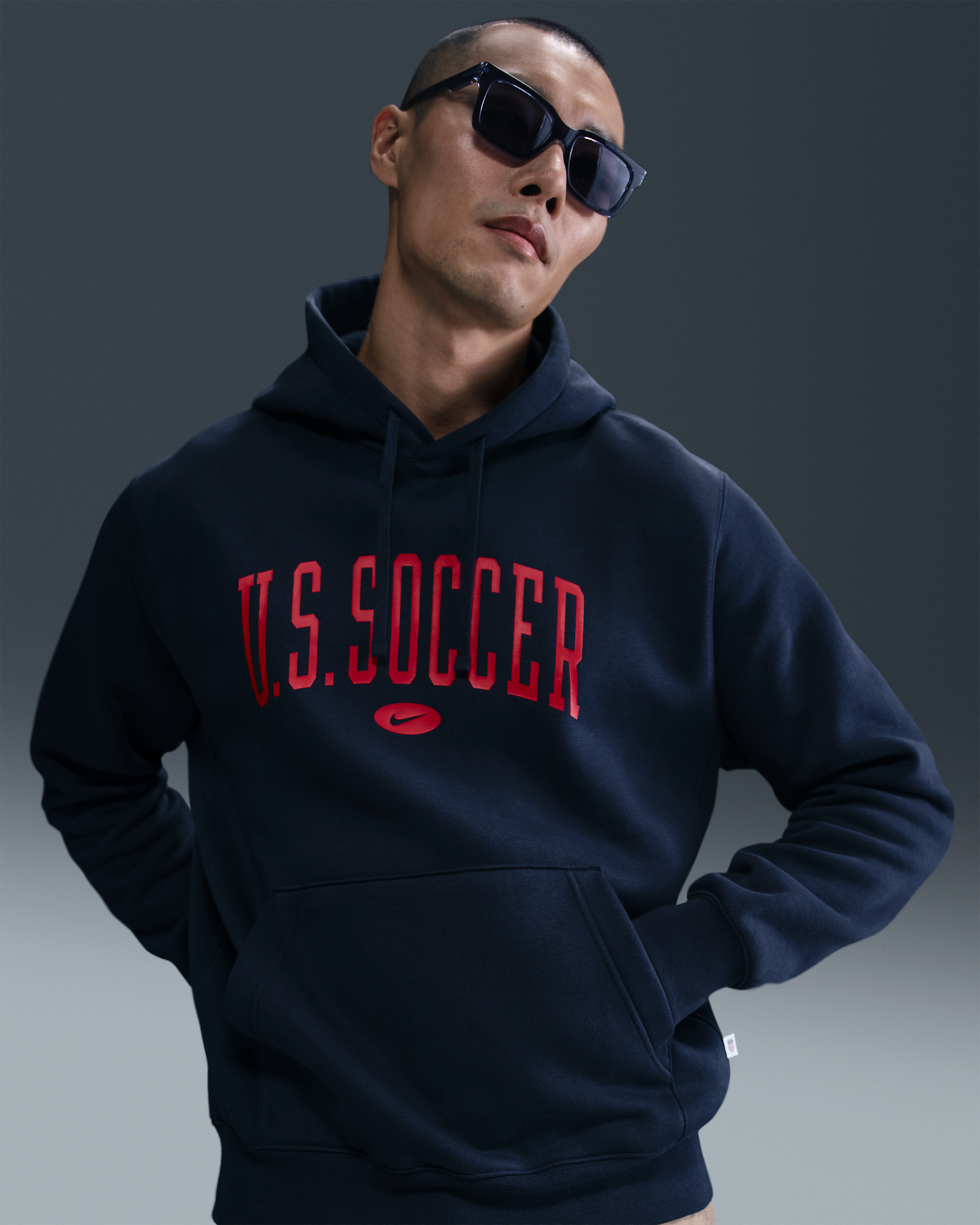 Sudadera con gorro sin cierre de fútbol Nike para hombre USA Club - Obsidiana/Obsidiana