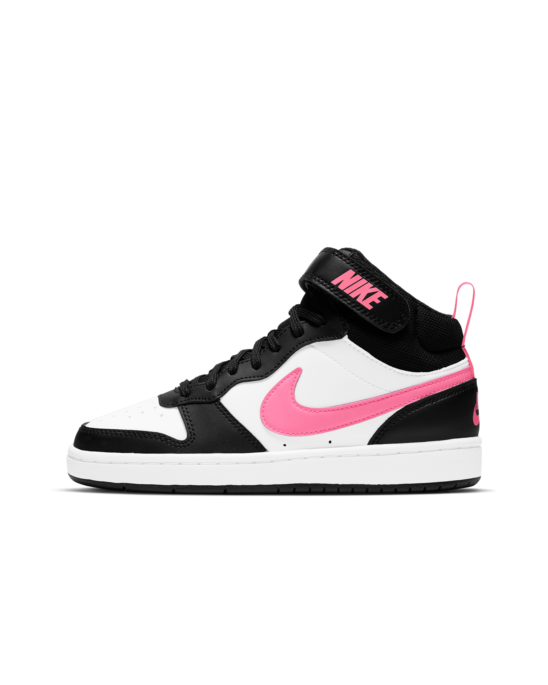 Nike Court Borough Mid 2 Older Kids' Shoes - Black/White/Sunset Pulse