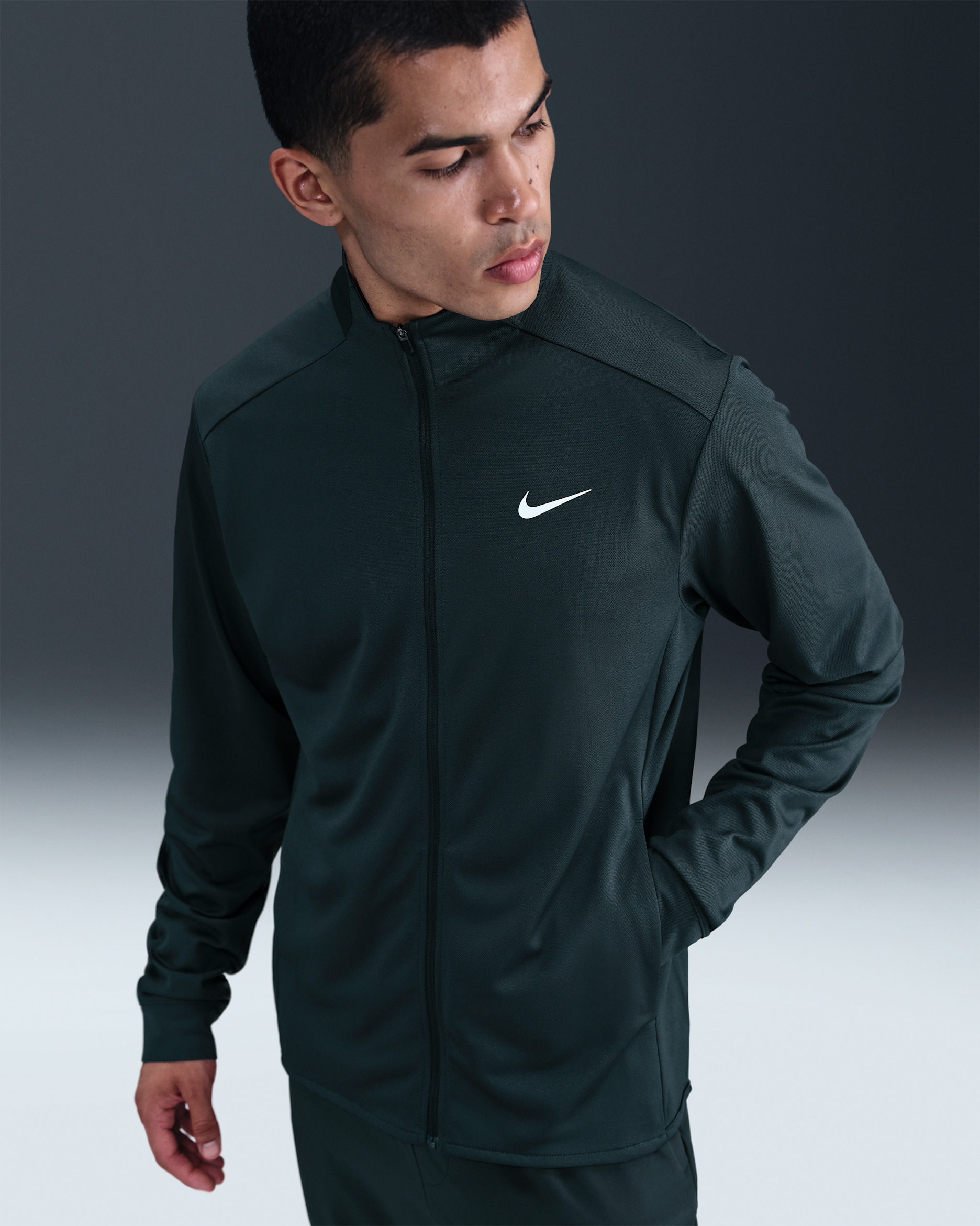Nike Totality vielseitige Dri-FIT Strickjacke (Herren) - Seaweed/Weiß