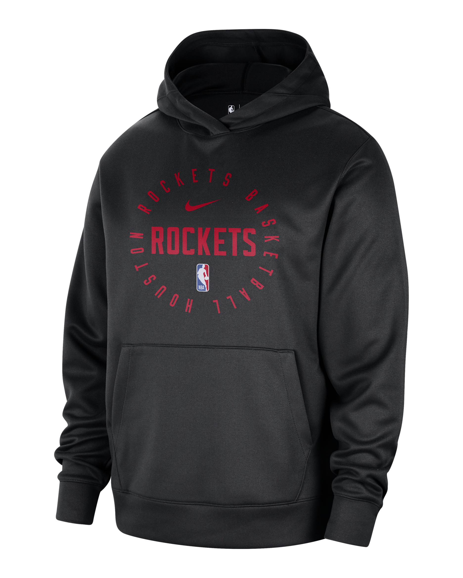 Sudadera con gorro sin cierre de la NBA Nike Dri-FIT para hombre Houston Rockets Spotlight - Negro/Rojo universitario