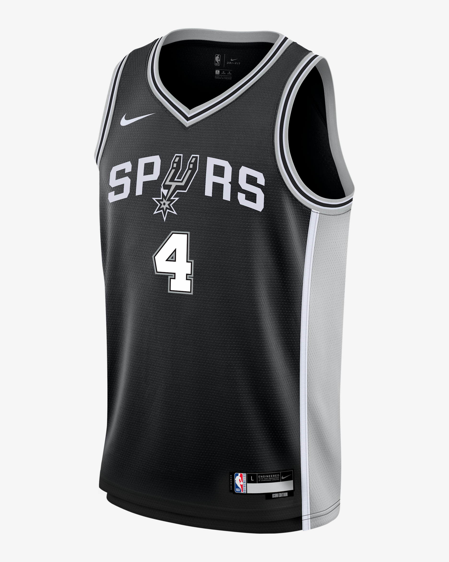 Jersey Swingman para niños talla grande de De'Aaron Foxde los San Antonio Spurs Icon Edition - Negro
