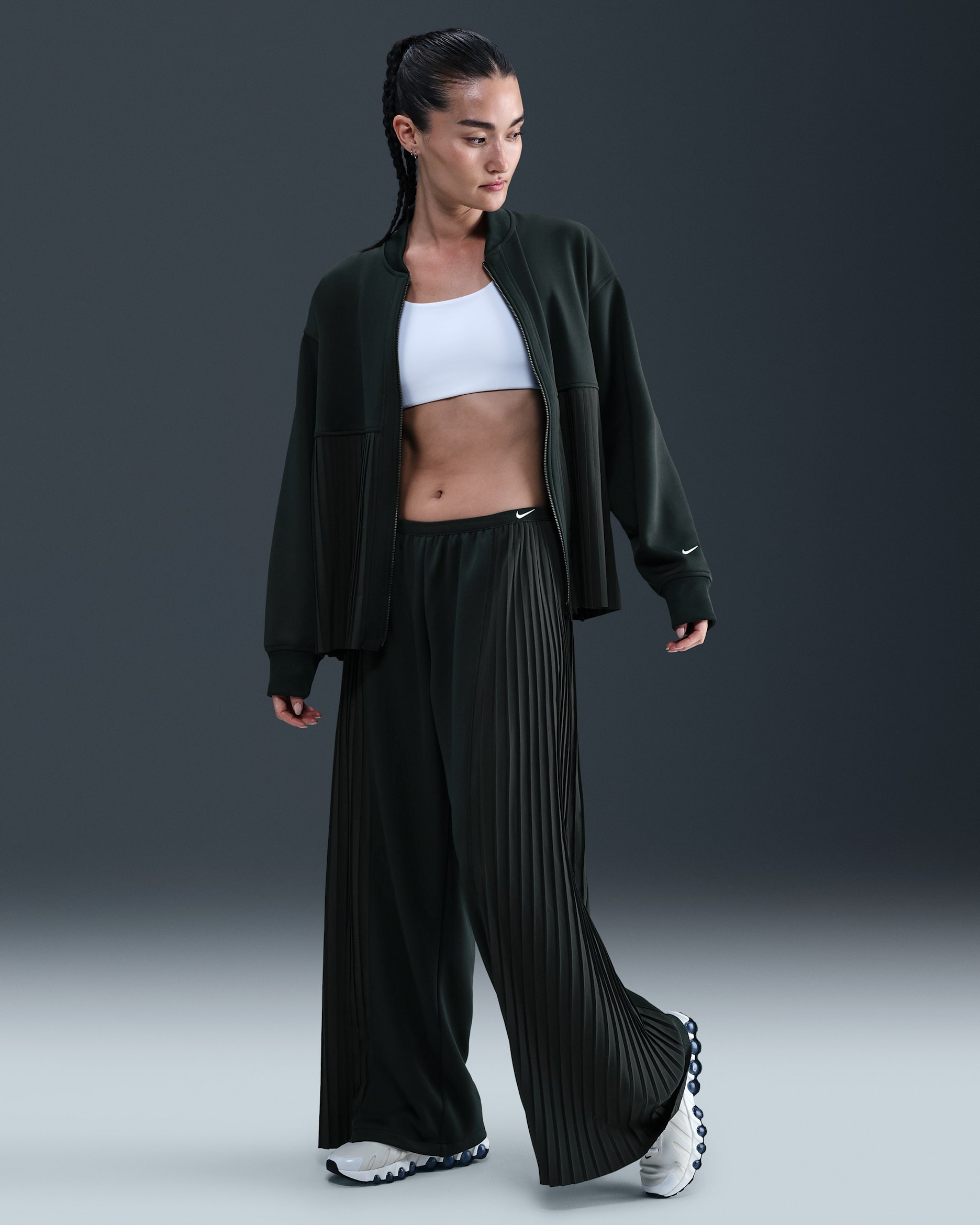 나이키 스포츠웨어 여성 플리츠 팬츠 - 씨위드/세일