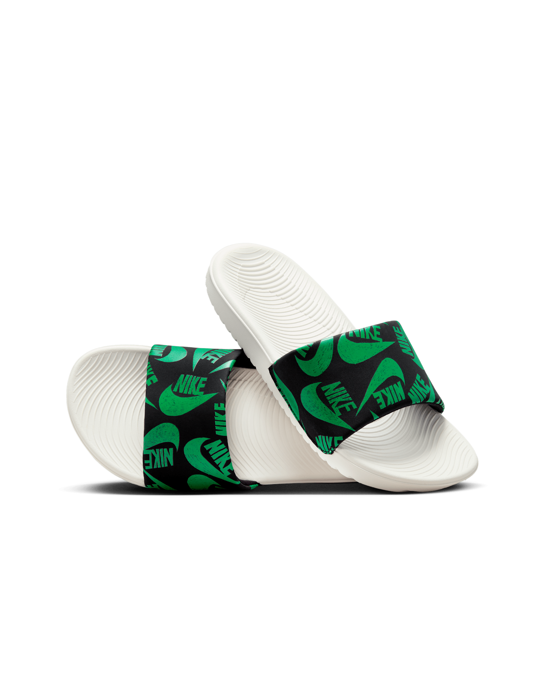 Nike Kawa SE JDI Younger/Older Kids' Slides - Black/Summit White/Stadium Green